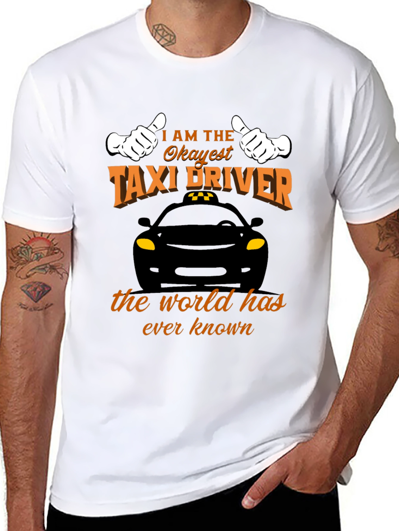 Black Okayest Taxi Driver T-Shirt - Funny Car Humor Tee view 8