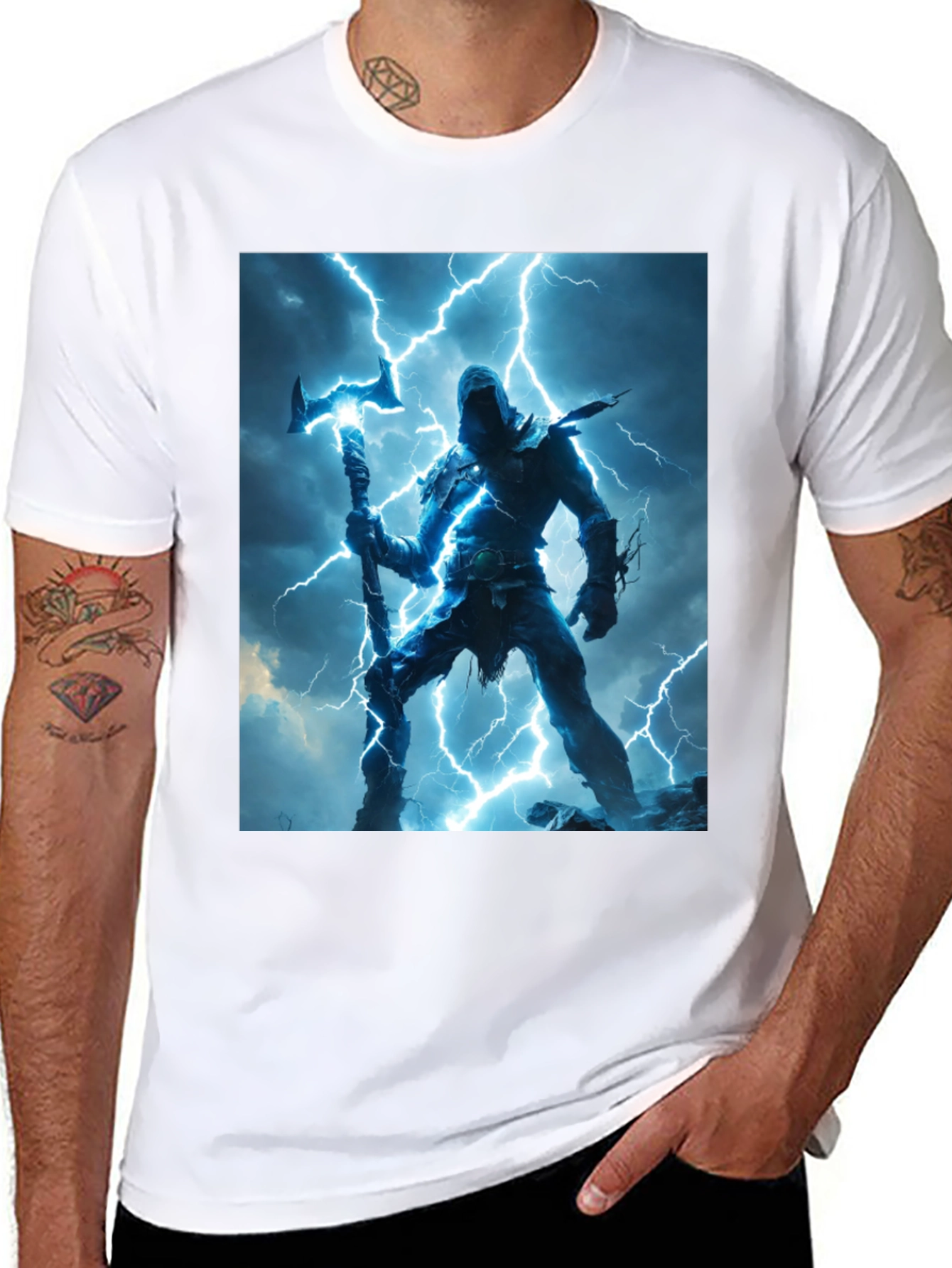 Black Lightning Warrior Graphic Tee view 8