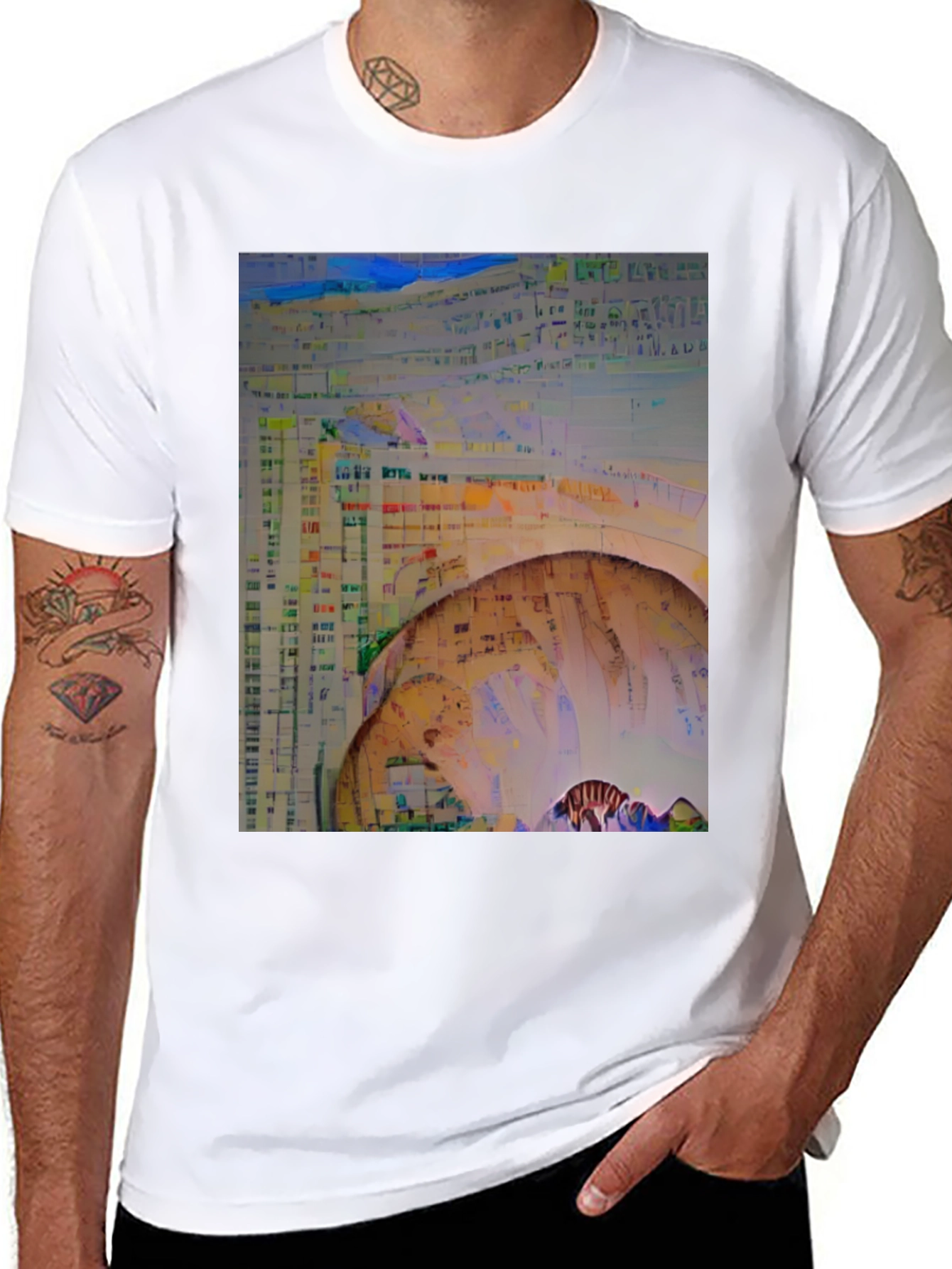 Black Abstract Art Black T-Shirt view 8