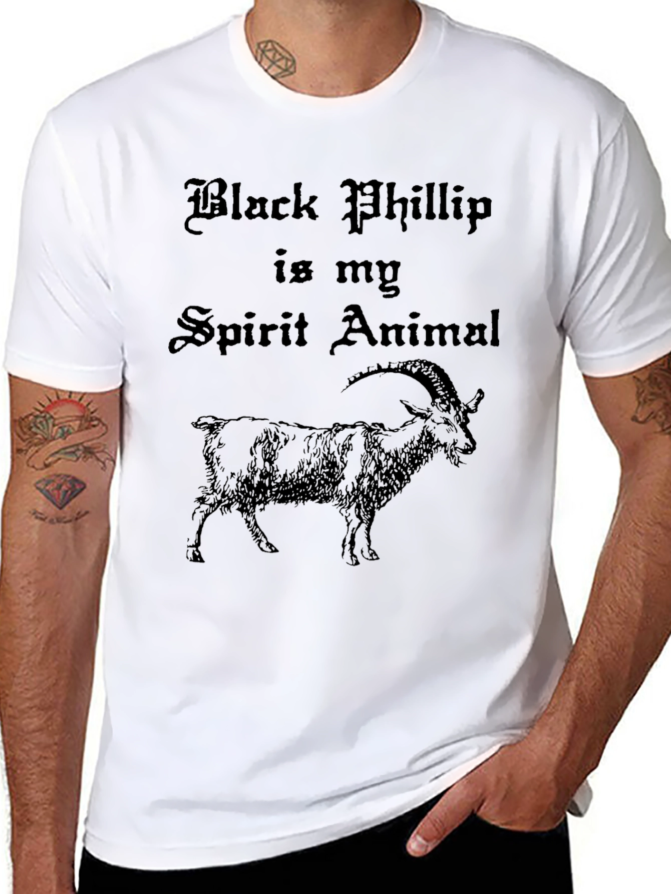 Black Black Phillip Spirit Animal Graphic T-Shirt view 8