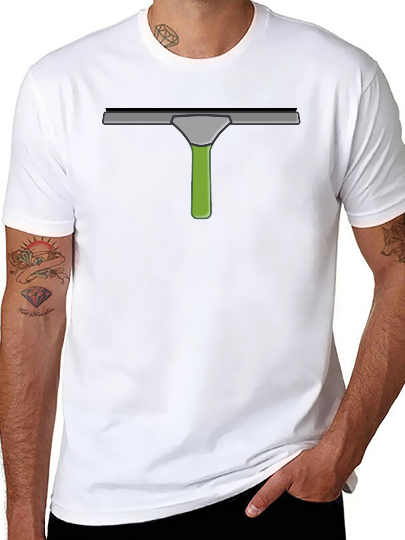 Black Squeegee Graphic Tee - Window Cleaner Humor T-Shirt view 8