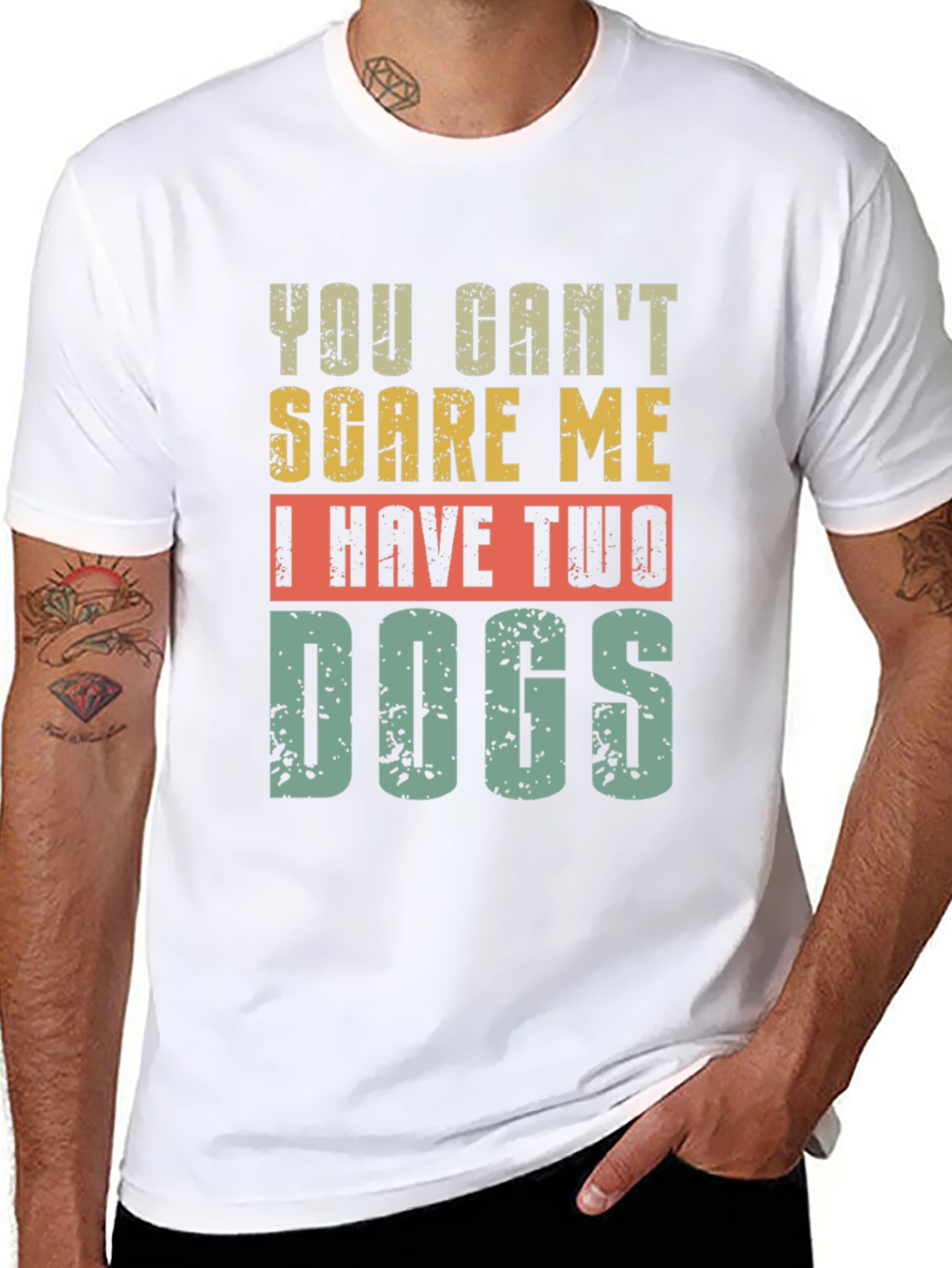 Black Funny Dog Lover T-Shirt - You Can't Scare Me view 8