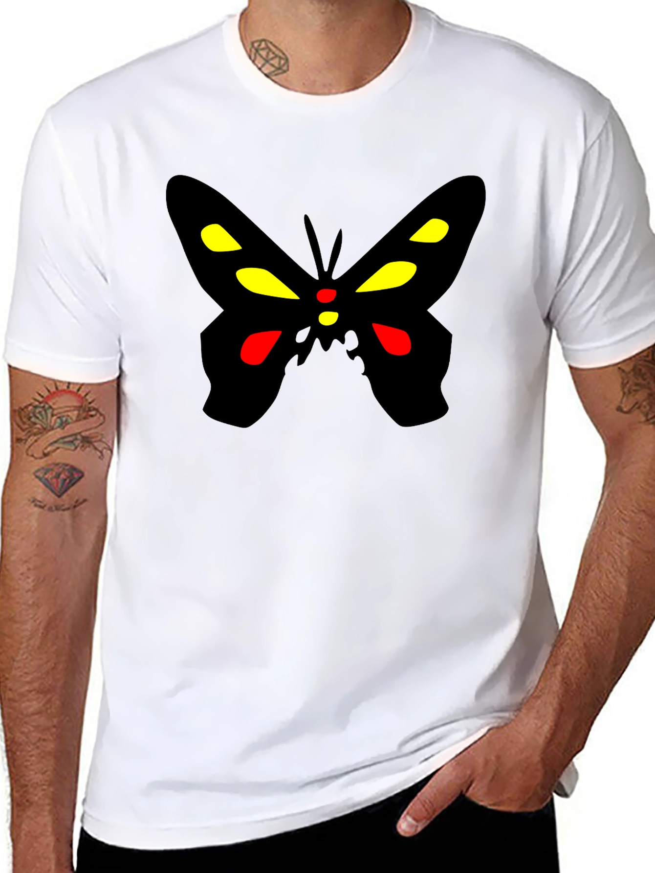 Black Butterfly Graphic Black T-Shirt view 8