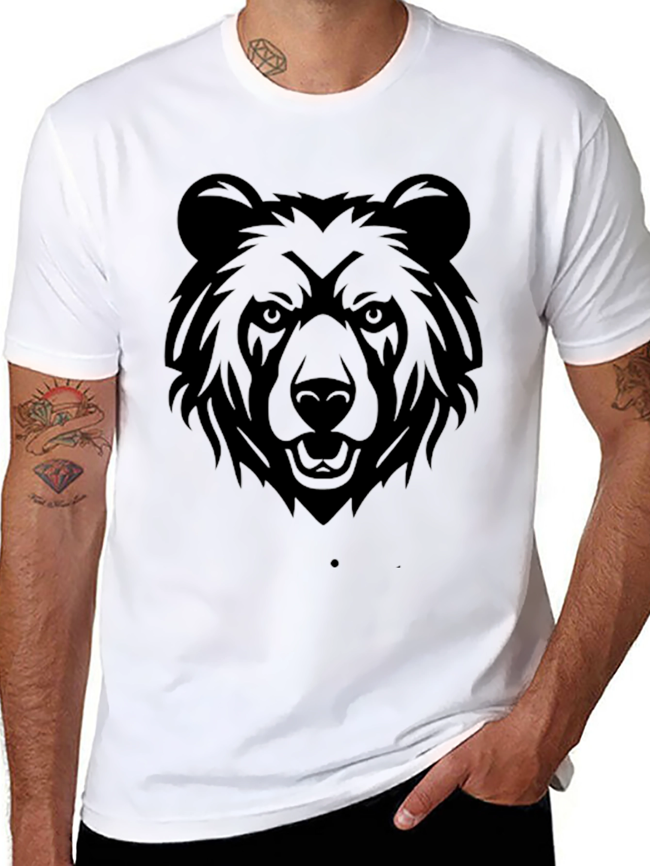 Black Black Bear Graphic T-Shirt - Men's Casual Tee view 8