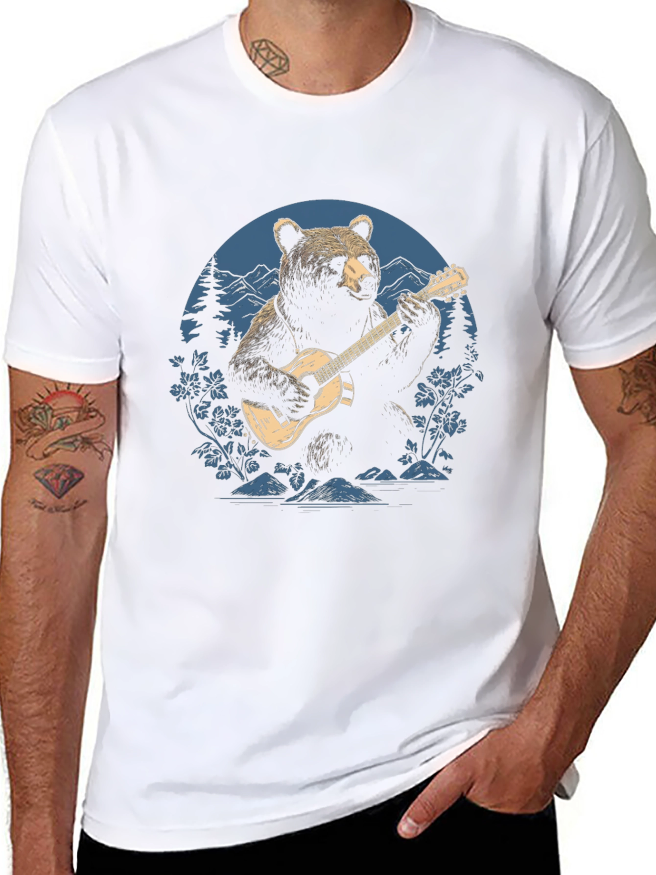 Black Bear Guitarist Graphic Tee view 8