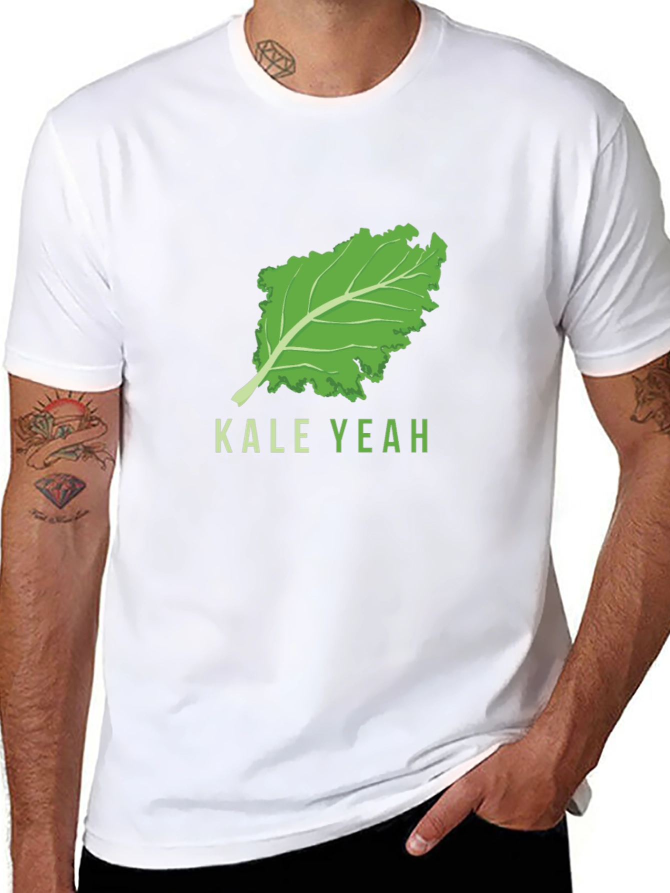 Black Kale Yeah T-Shirt - Black Cotton Tee view 8