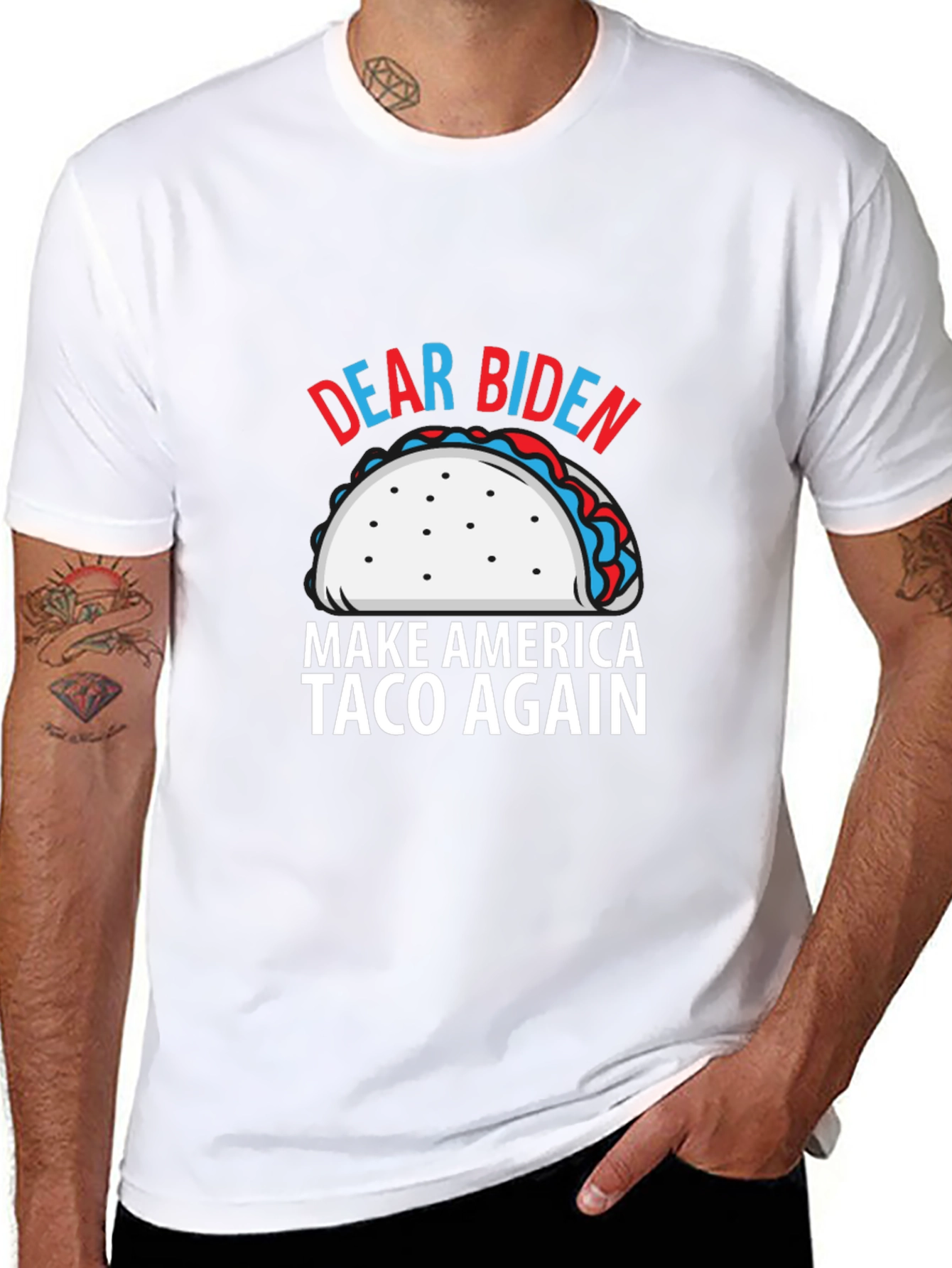 Black Dear Biden Make America Taco Again T-Shirt view 8