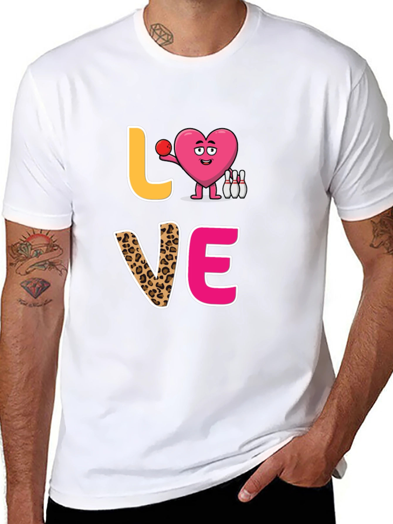 Black Love Bowling Graphic T-Shirt view 8