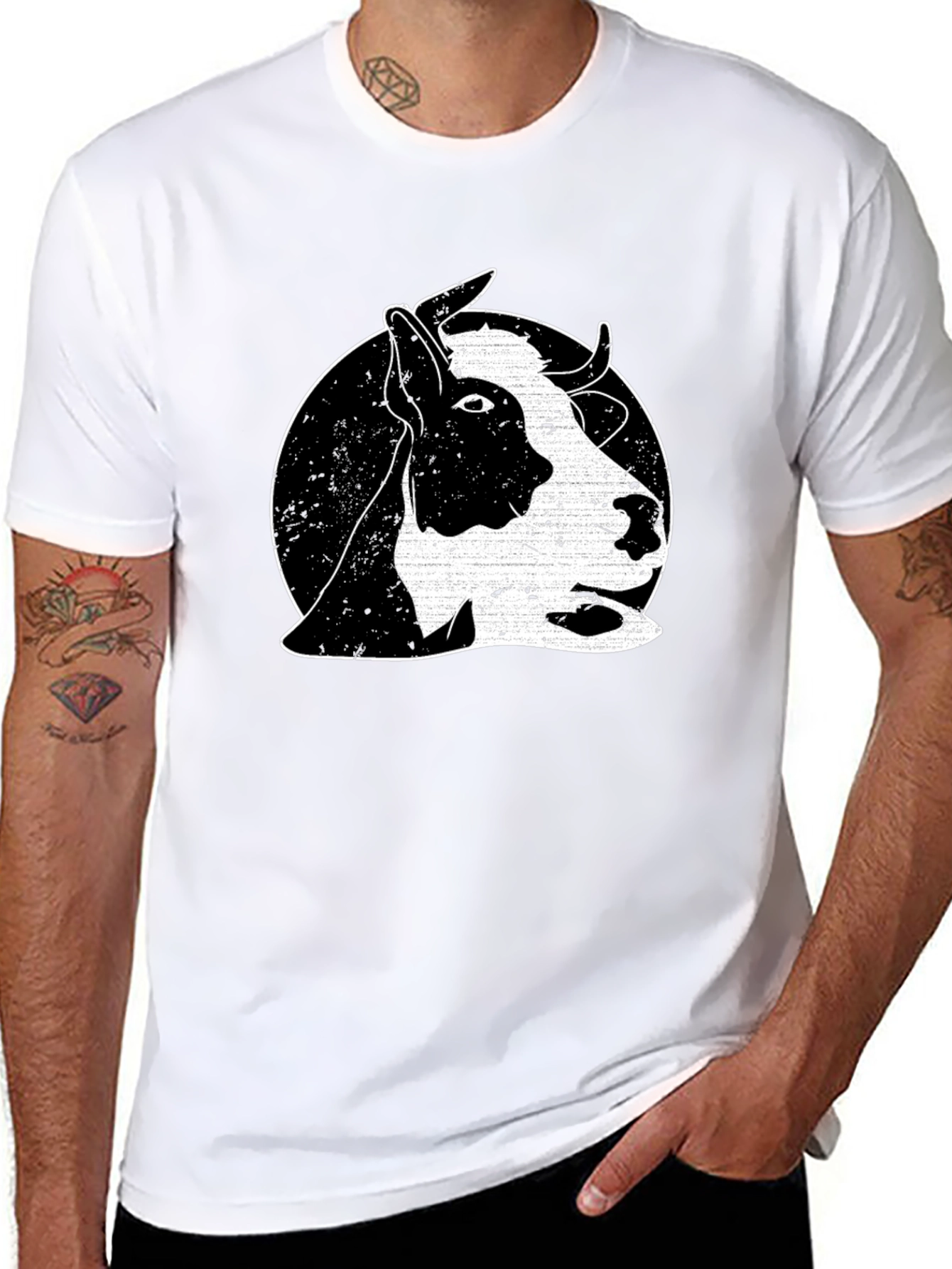 Black Cow Graphic Tee - Black Cotton Comfort Fit T-Shirt view 8