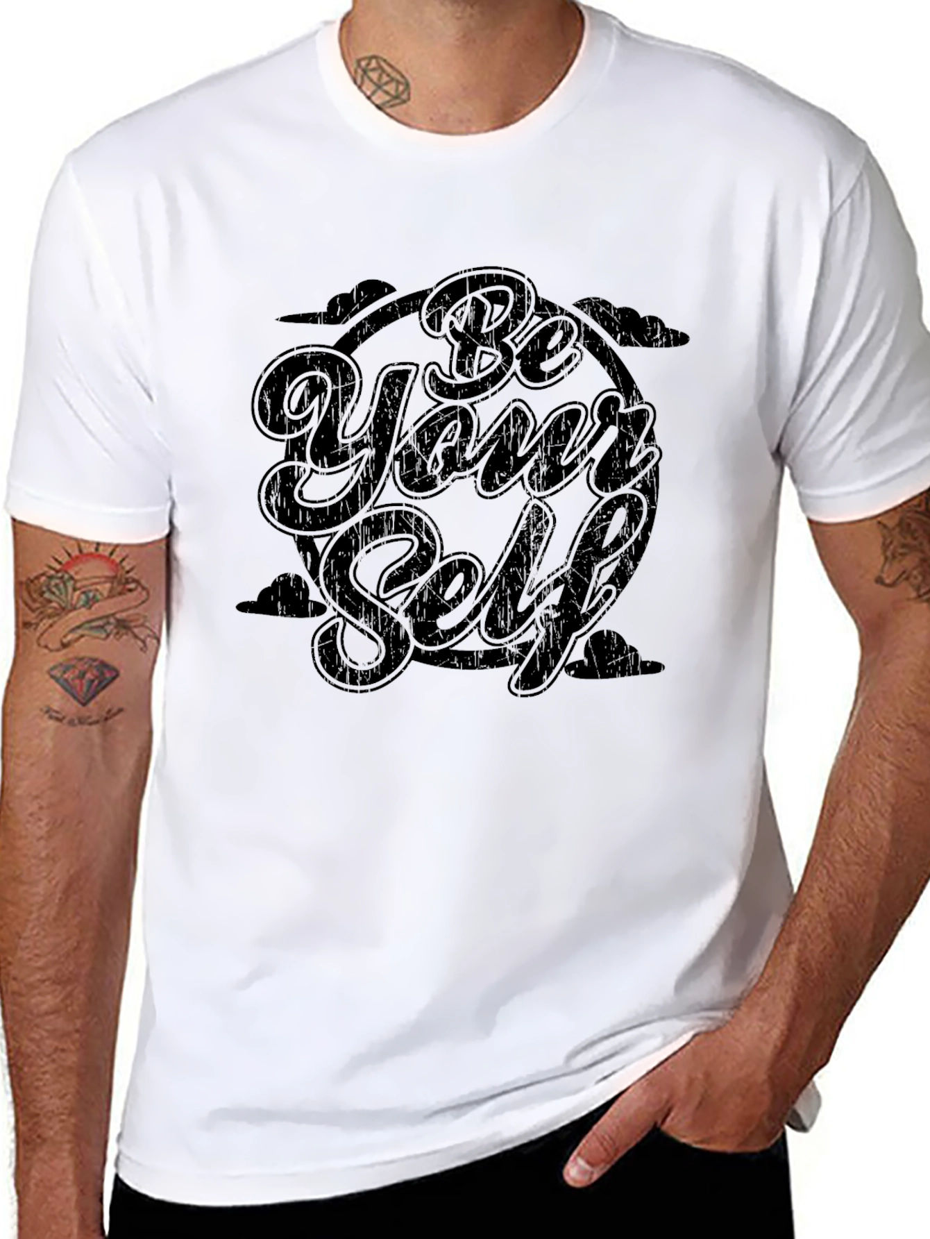 Black Be Yourself Graphic T-Shirt - Black view 8