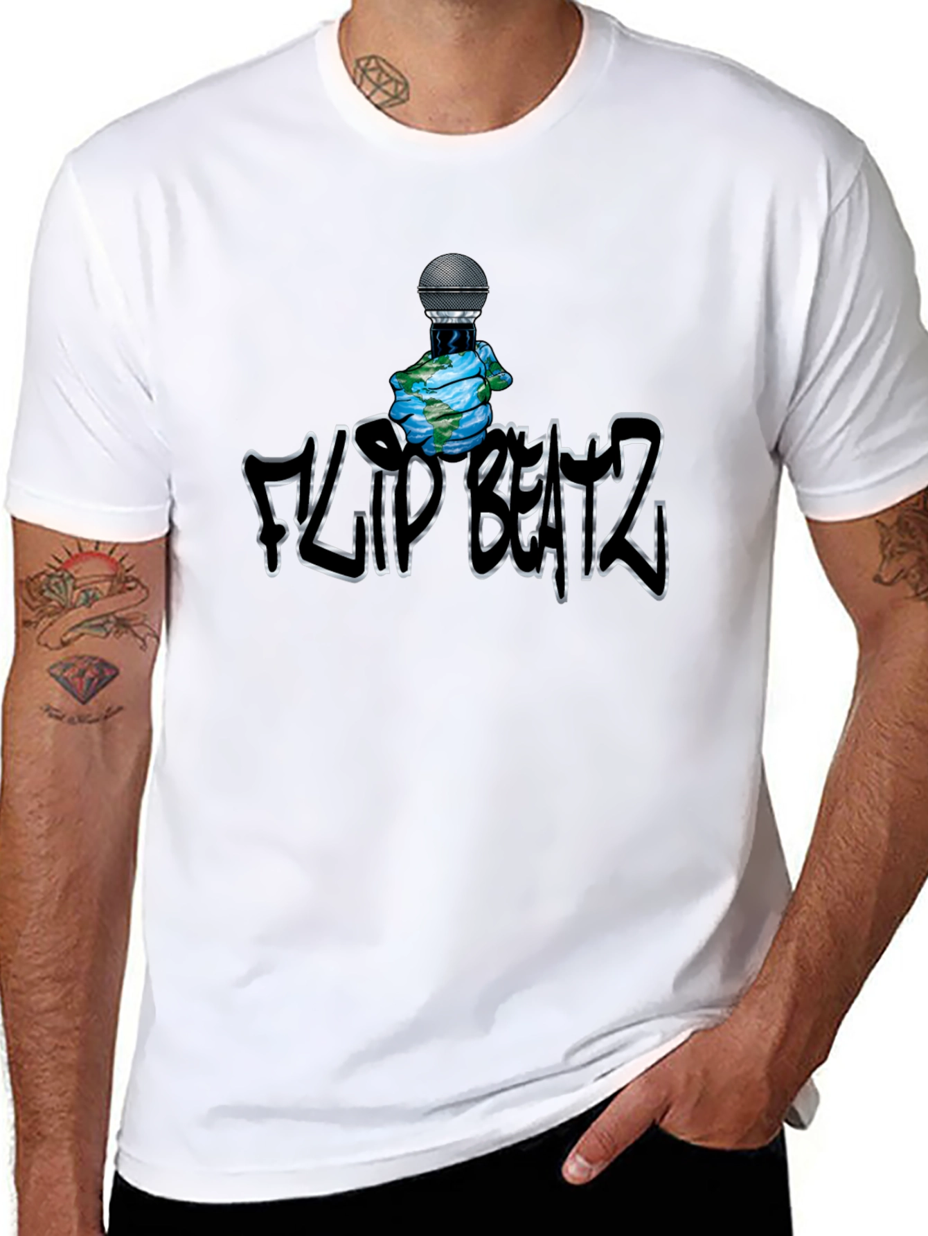 Black Flip Beatz Graphic T-Shirt - Music Inspired Tee view 8
