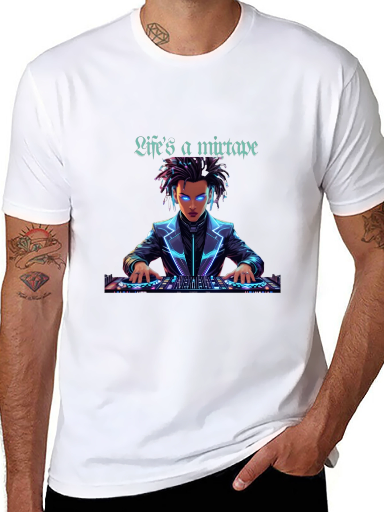 Black Life's a Mixtape DJ Graphic T-Shirt view 8
