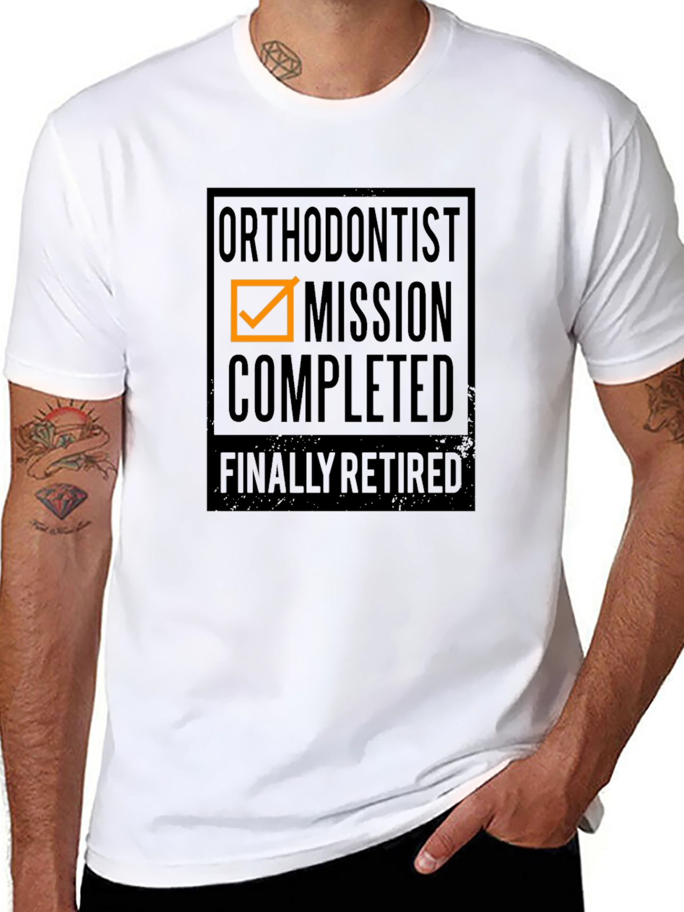 Black Orthodontist Mission Completed Retired T-Shirt view 8