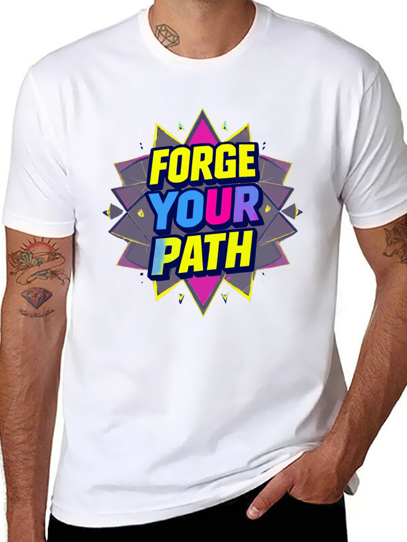 Black Forge Your Path Black Graphic T-Shirt view 8