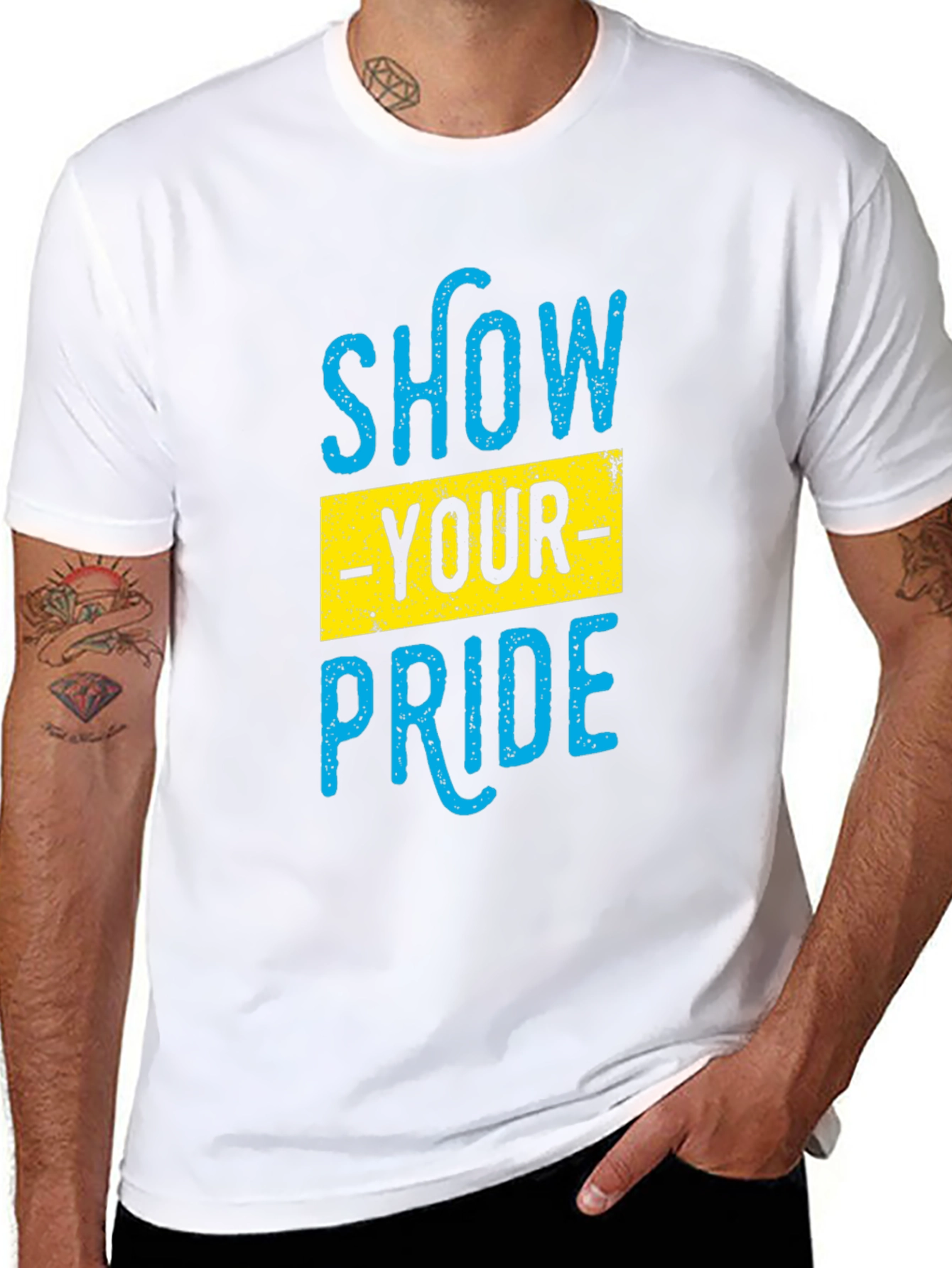 Black Show Your Pride Graphic T-Shirt - Black Cotton Blend view 8