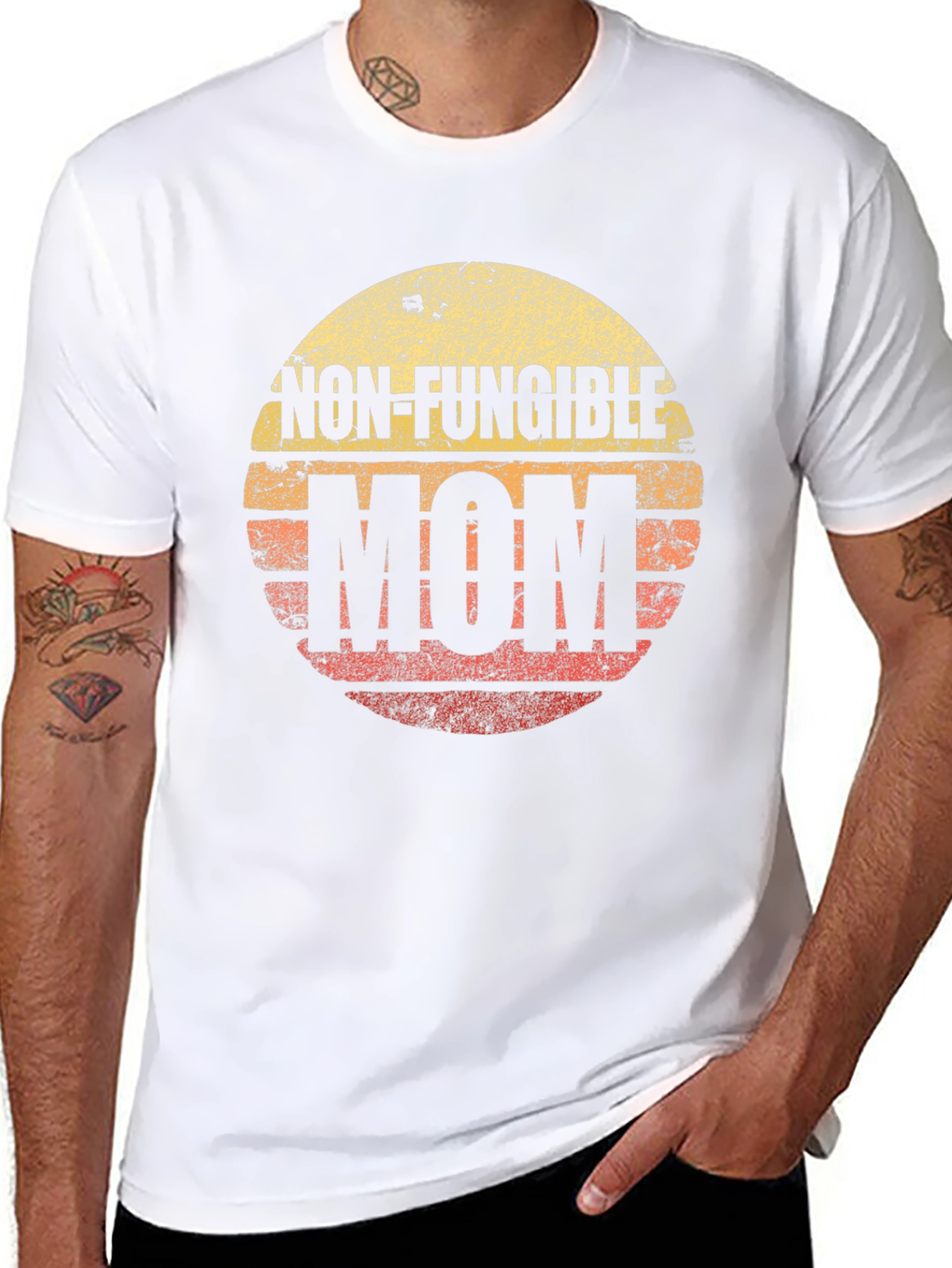 Black Non-Fungible Mom T-Shirt - Retro Style! view 8