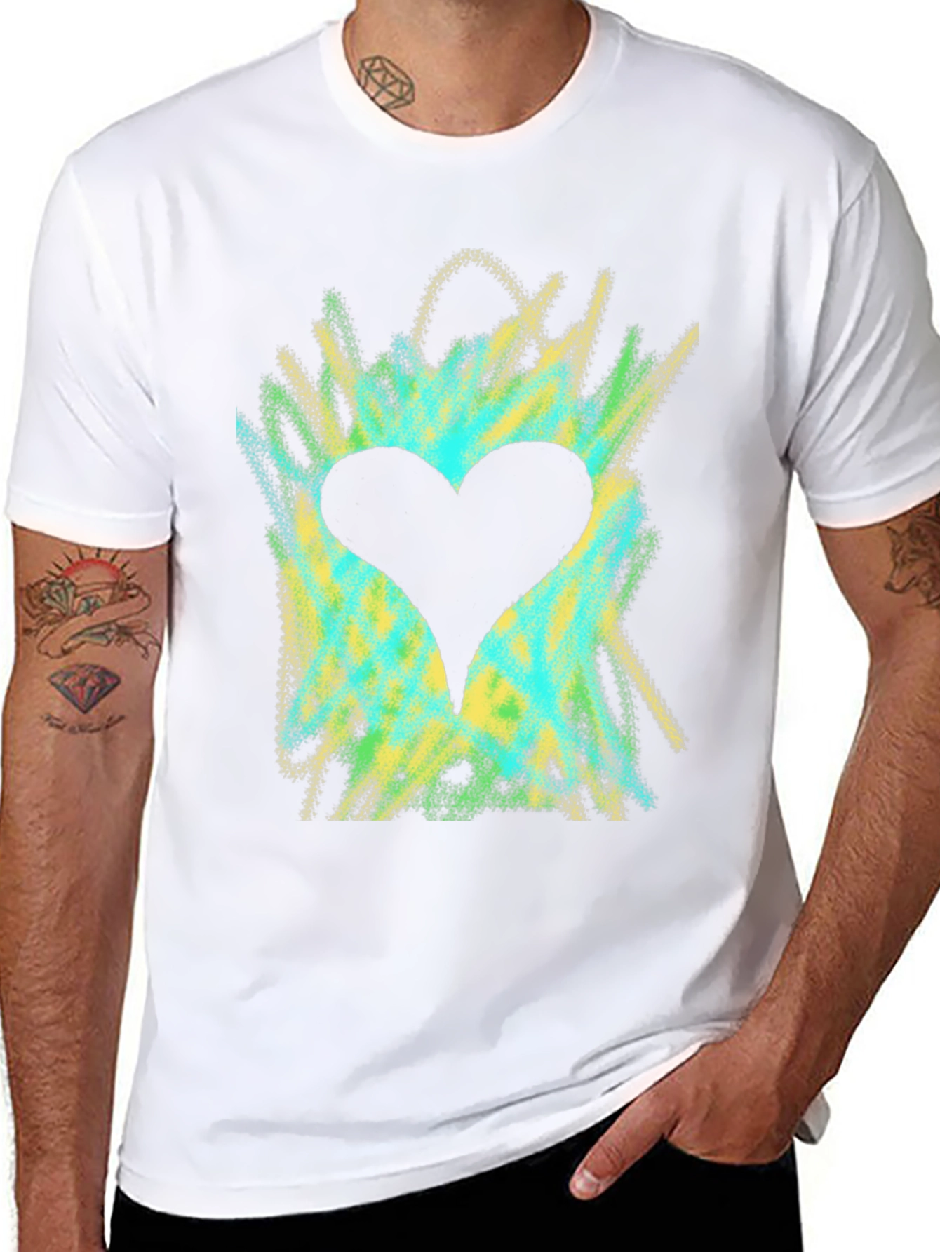 Black Heart Burst Graphic T-Shirt view 8