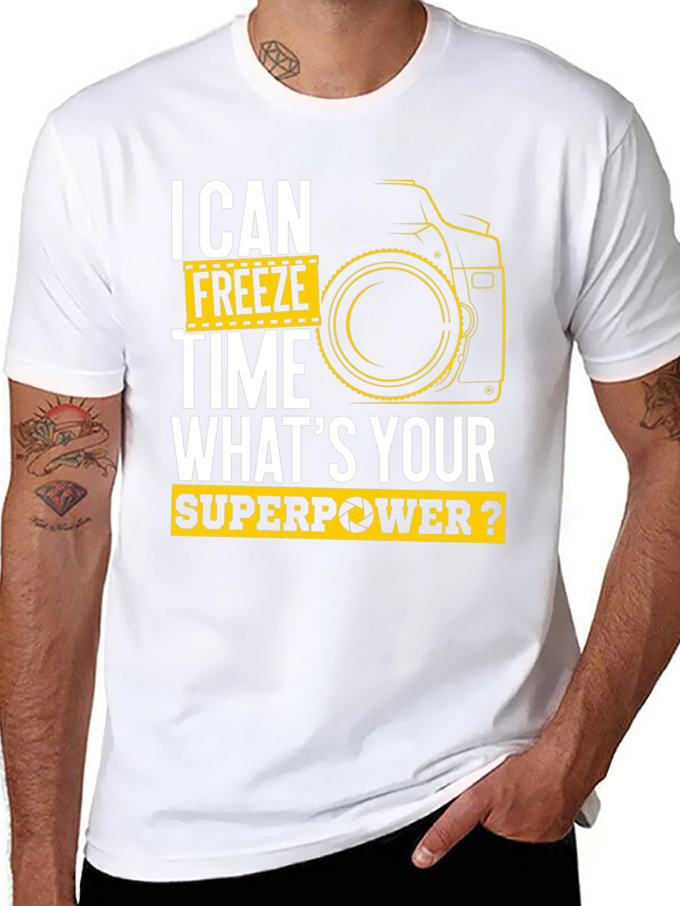 Black I Can Freeze Time Superpower Photographer Black T-Shirt view 8