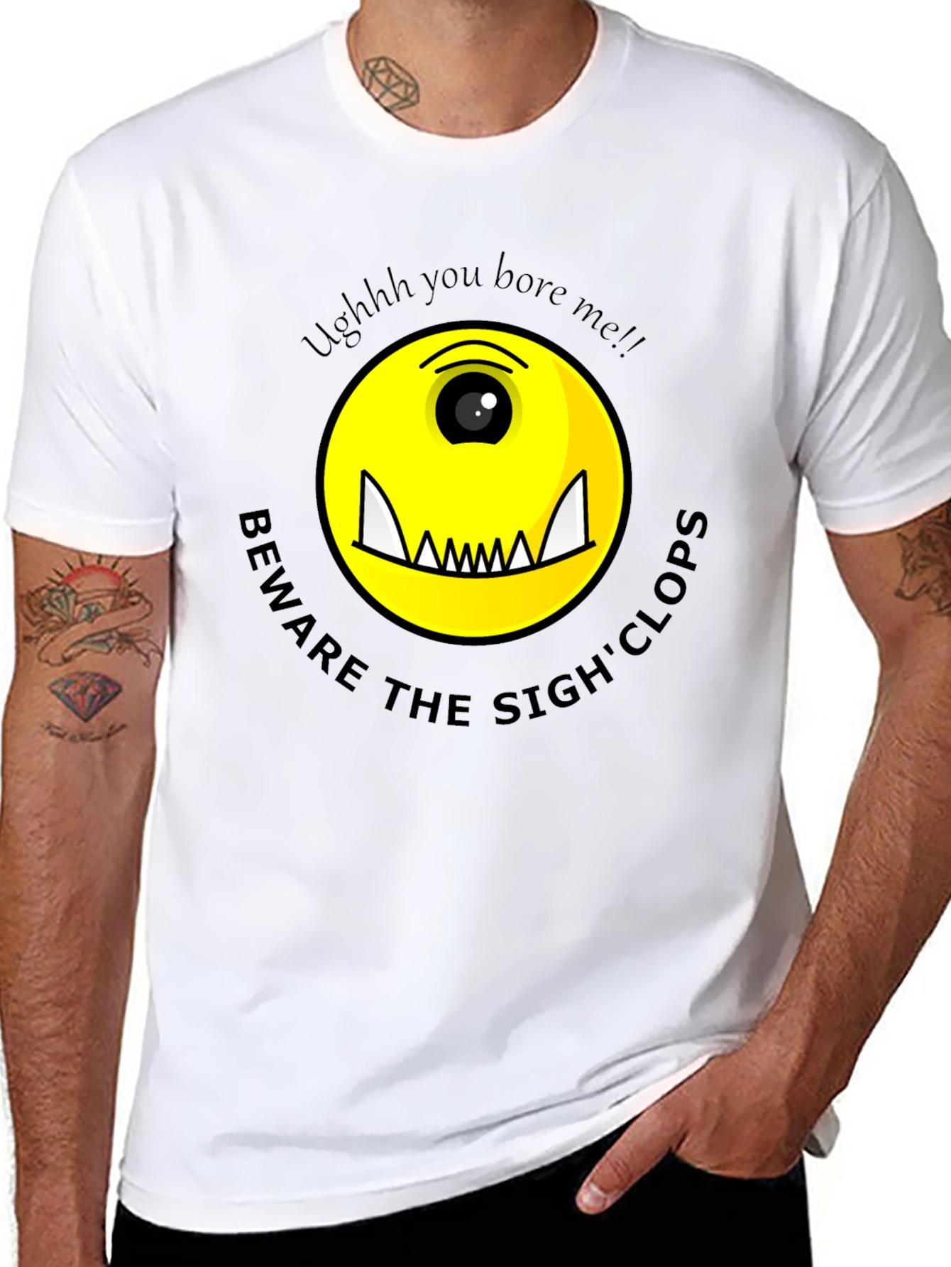 Black Beware The Sigh'clops Monster Graphic Tee view 8