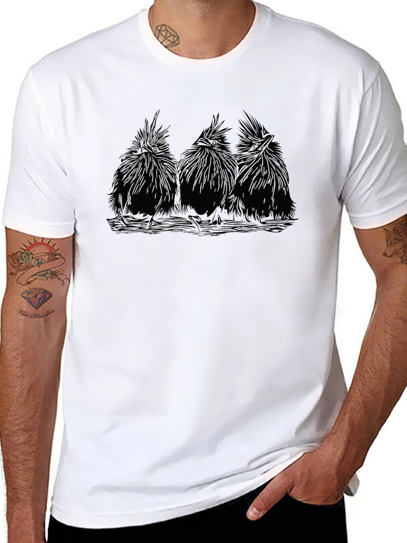 Black Black Chicken Flock Graphic Tee view 8