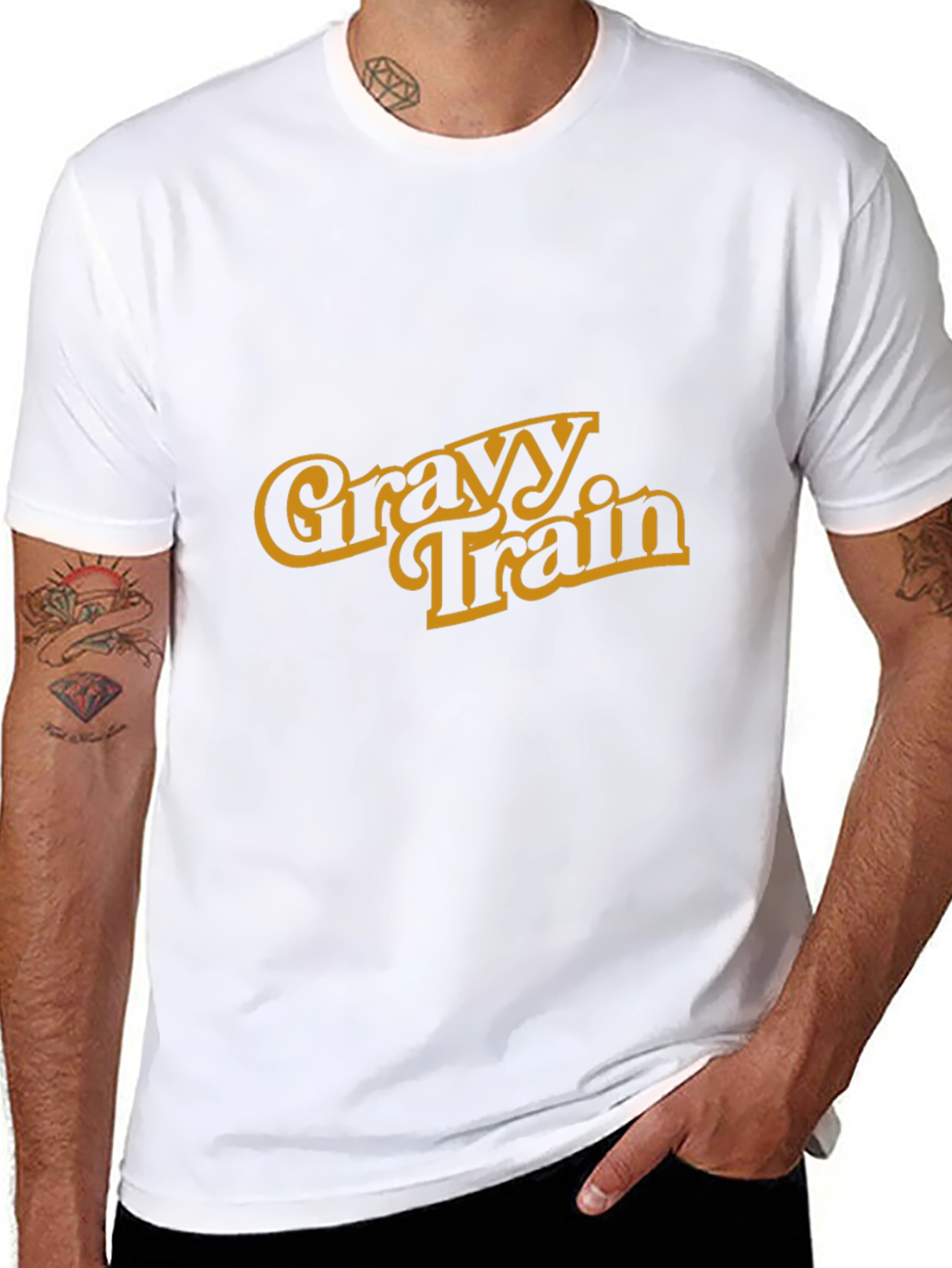 Black Gravy Train Graphic Tee - Retro Style T-Shirt view 8
