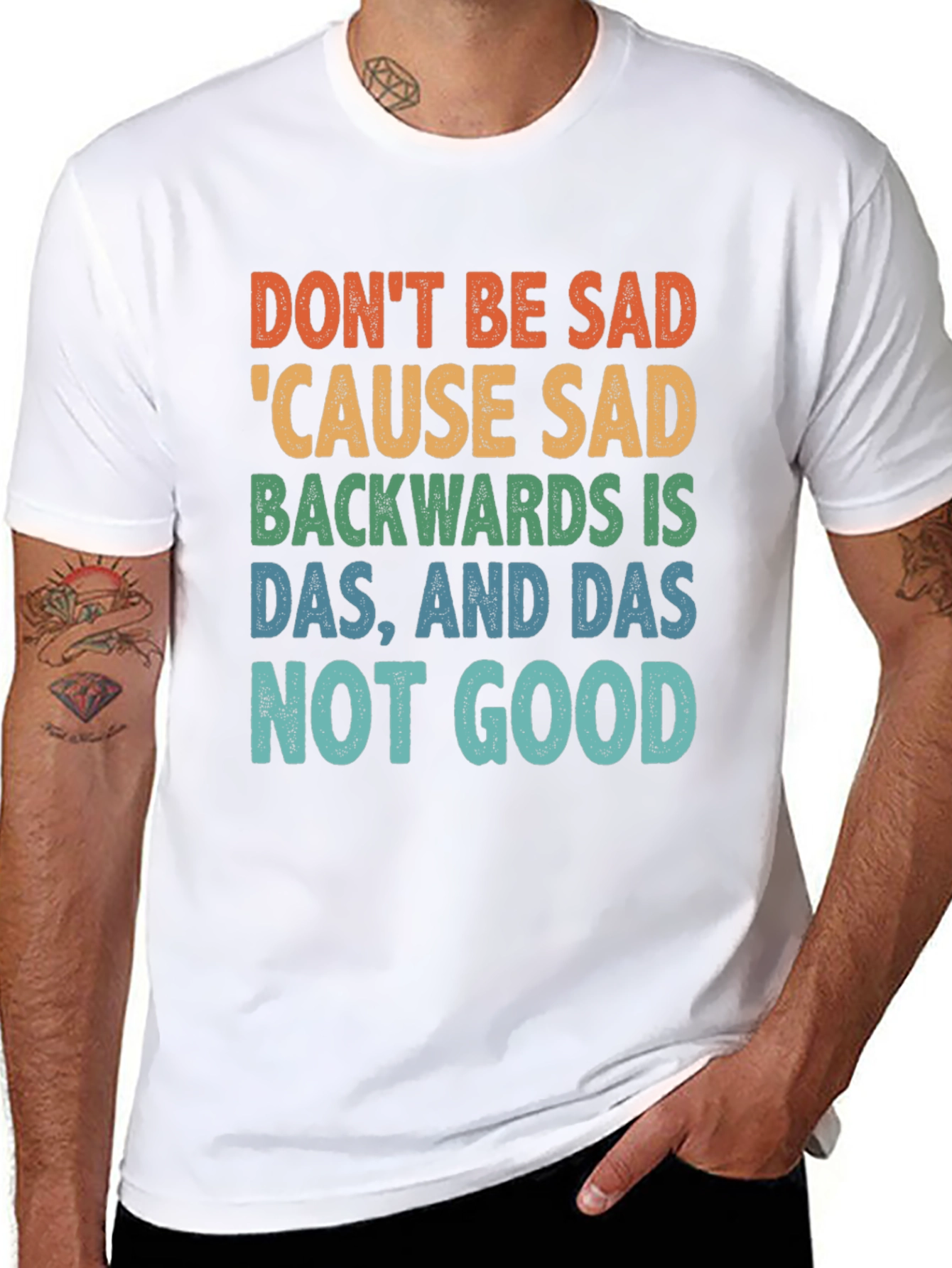 Black Don't Be Sad Tee: Funny Quote Shirt view 8