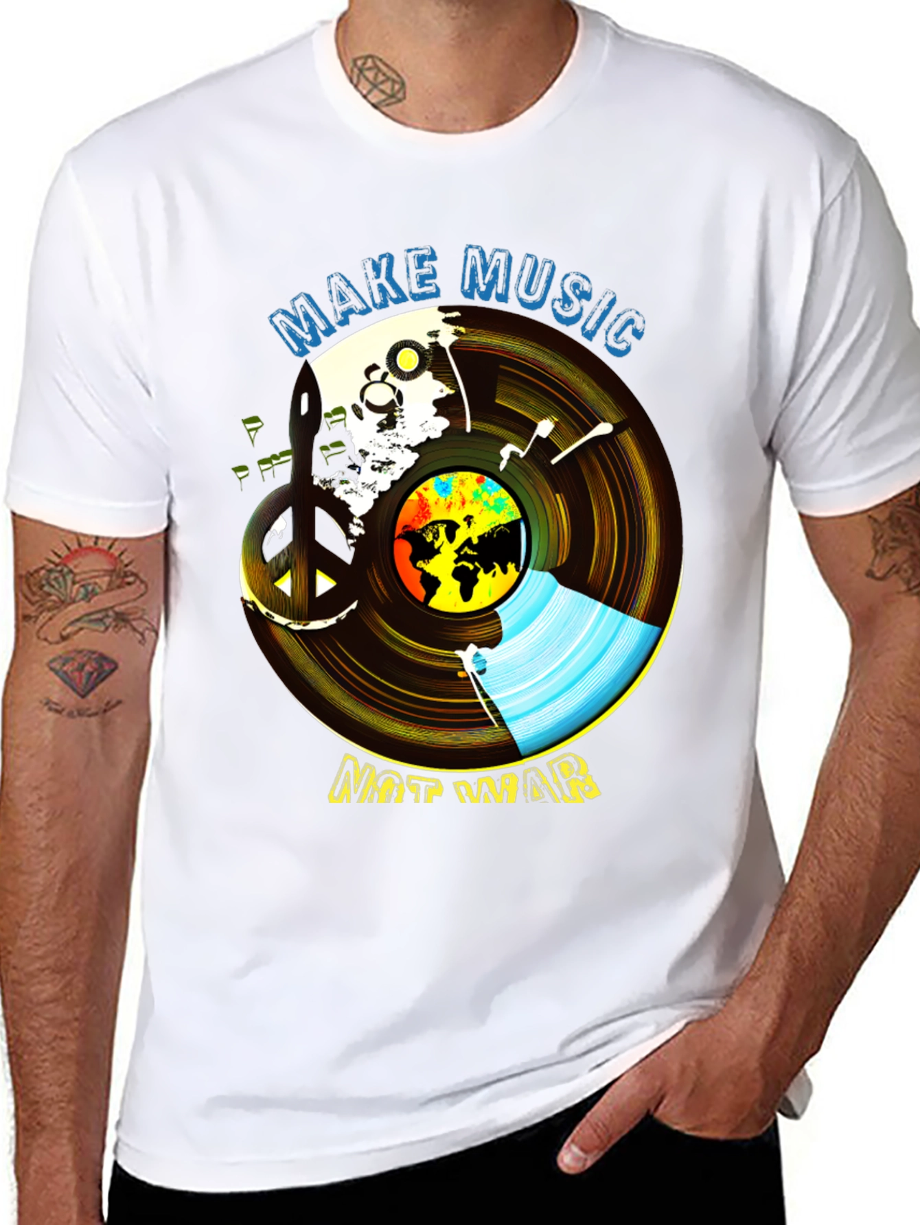 Make Music Not War Graphic Tee - Unisex Peace T-Shirt - 8