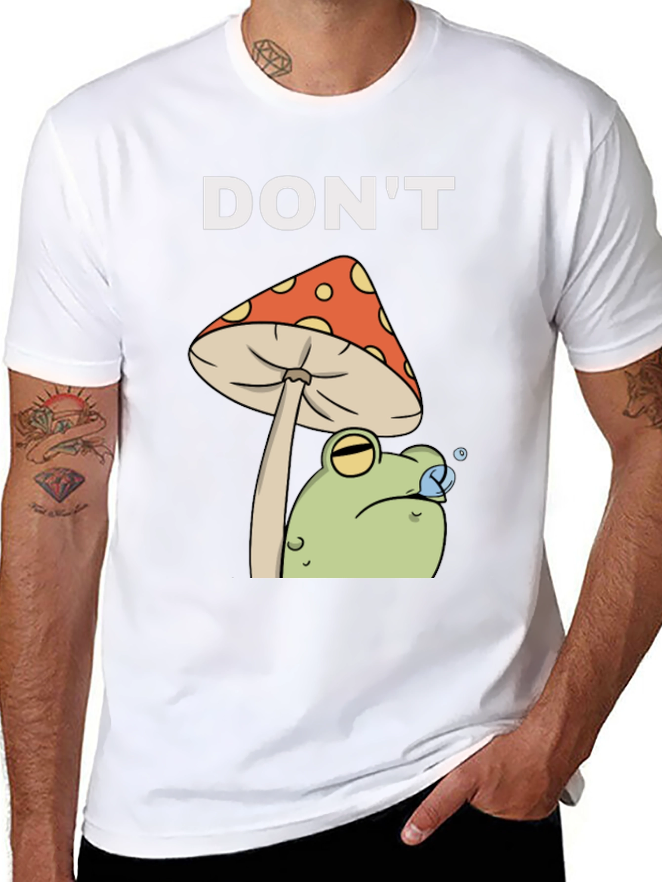 Black Don't Frog on Mushroom Graphic Tee view 8