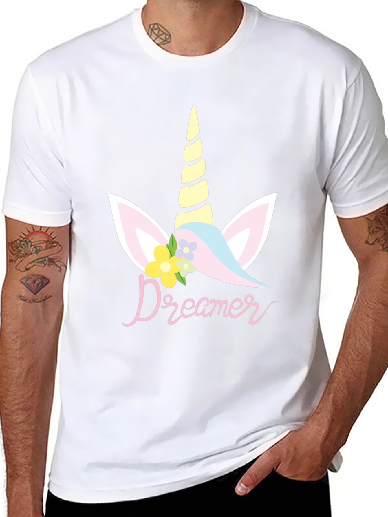 Dreamer Unicorn Graphic T-Shirt - Black - 8