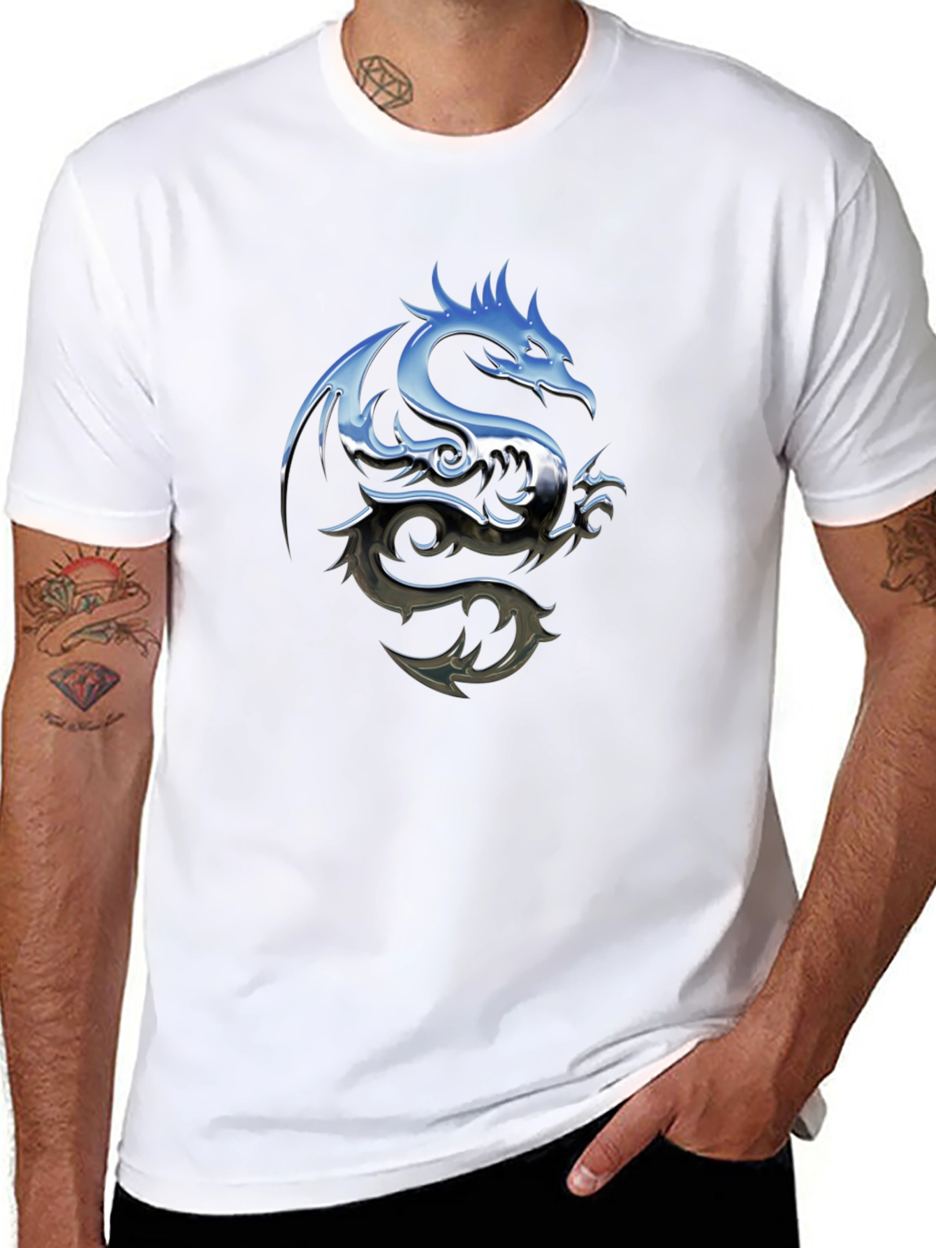 Black Dragon Graphic Tee - Men's Black T-Shirt view 8