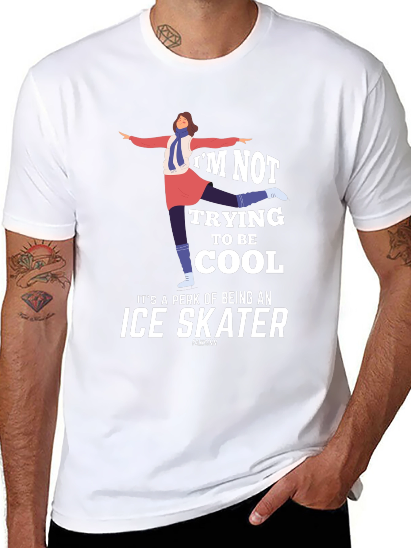 Black Cool Ice Skater Graphic Tee Shirt view 8