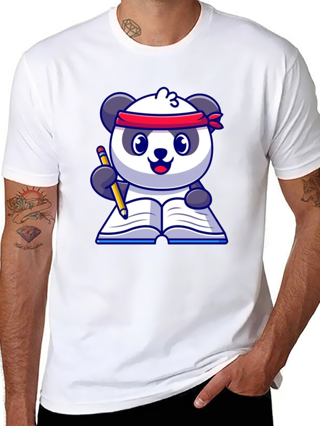 Black Panda Reader T-Shirt - Study Buddy view 8