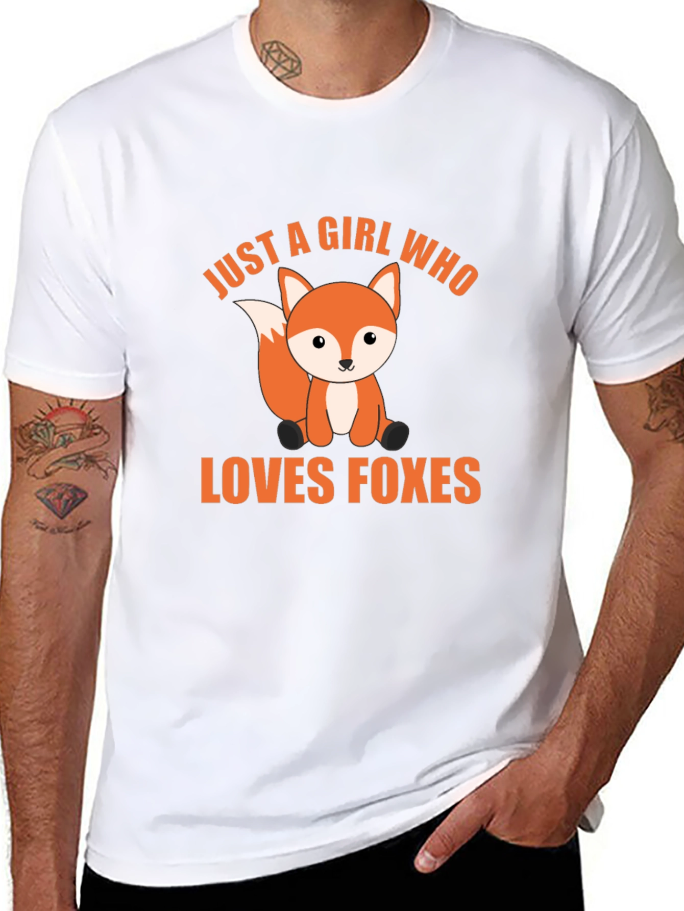 Black Cute Fox Lover T-Shirt - Just A Girl Who Loves Foxes view 8