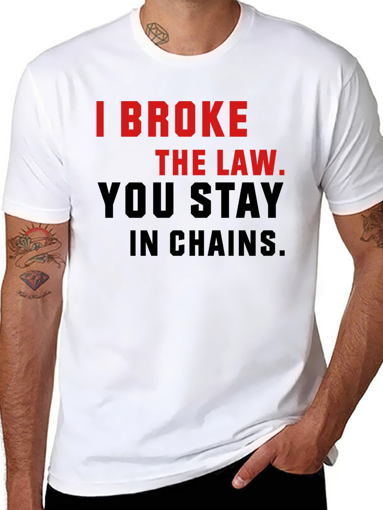 Black I Broke The Law T-Shirt - Bold Statement Tee view 8