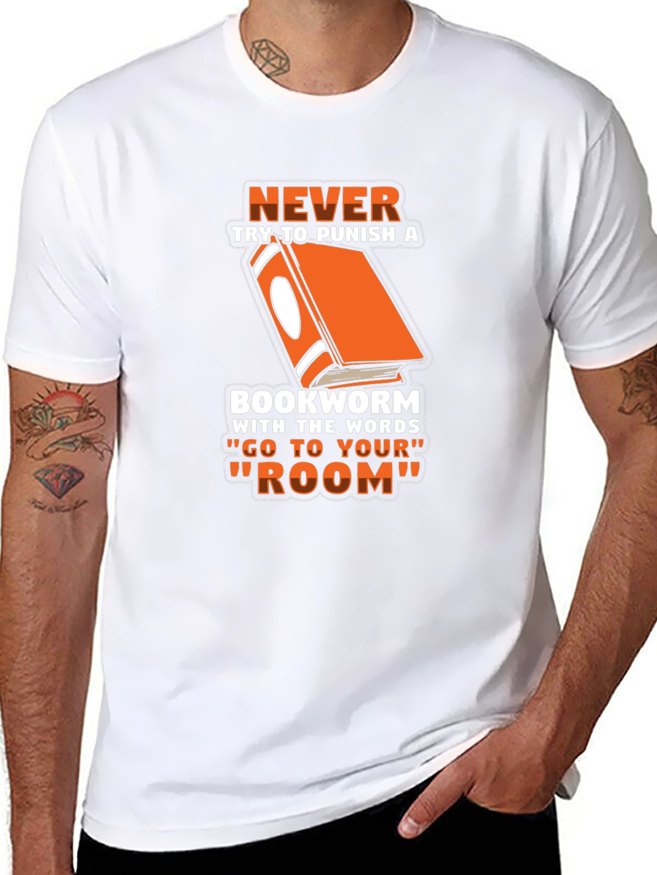 Black Never Punish a Bookworm T-Shirt view 8