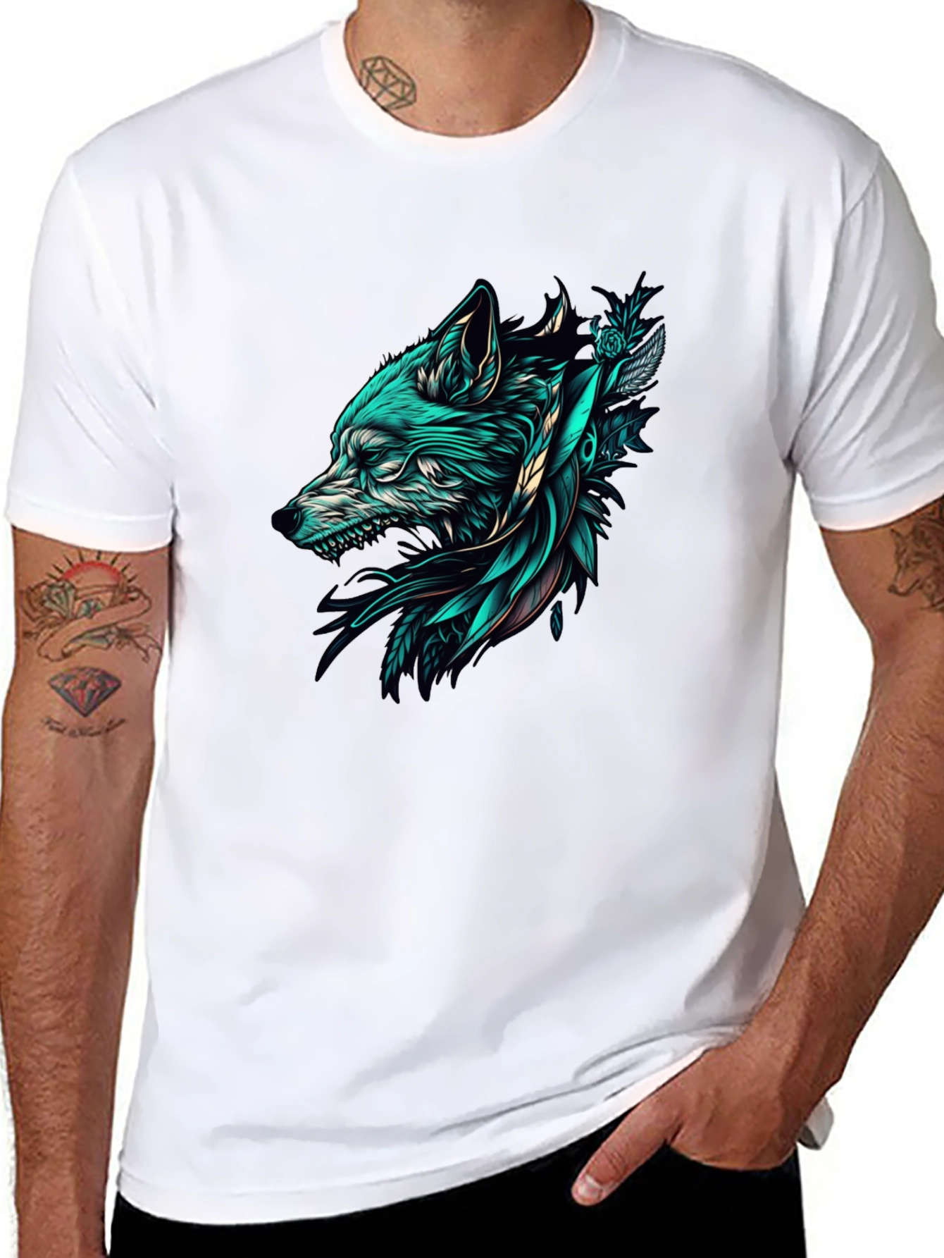 Black Wolf Graphic Tee - Stylish Black T-Shirt view 8