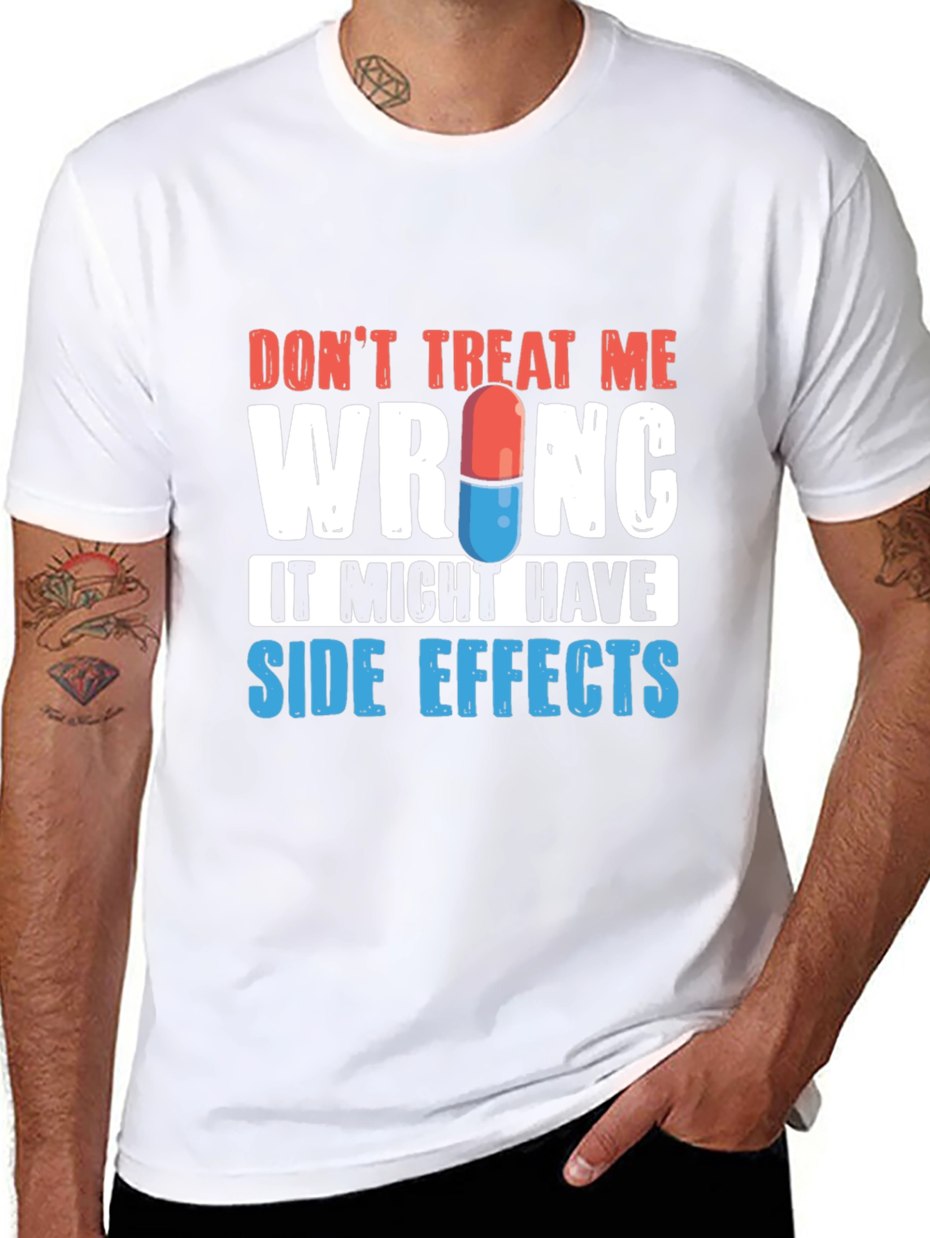Black Don't Treat Me Wrong T-Shirt - Side Effects Graphic Tee view 8