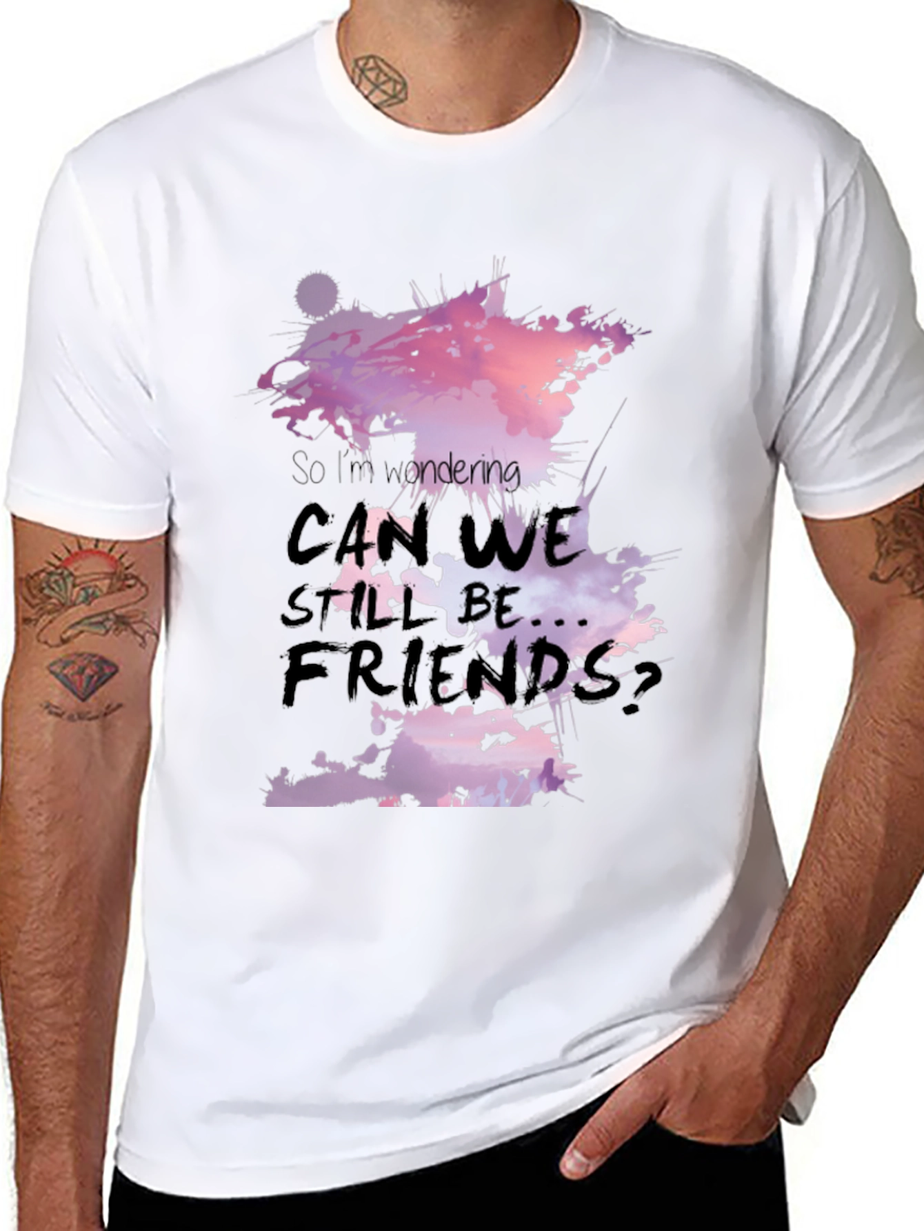 Black So I'm Wondering Can We Still Be Friends Black T-Shirt view 8