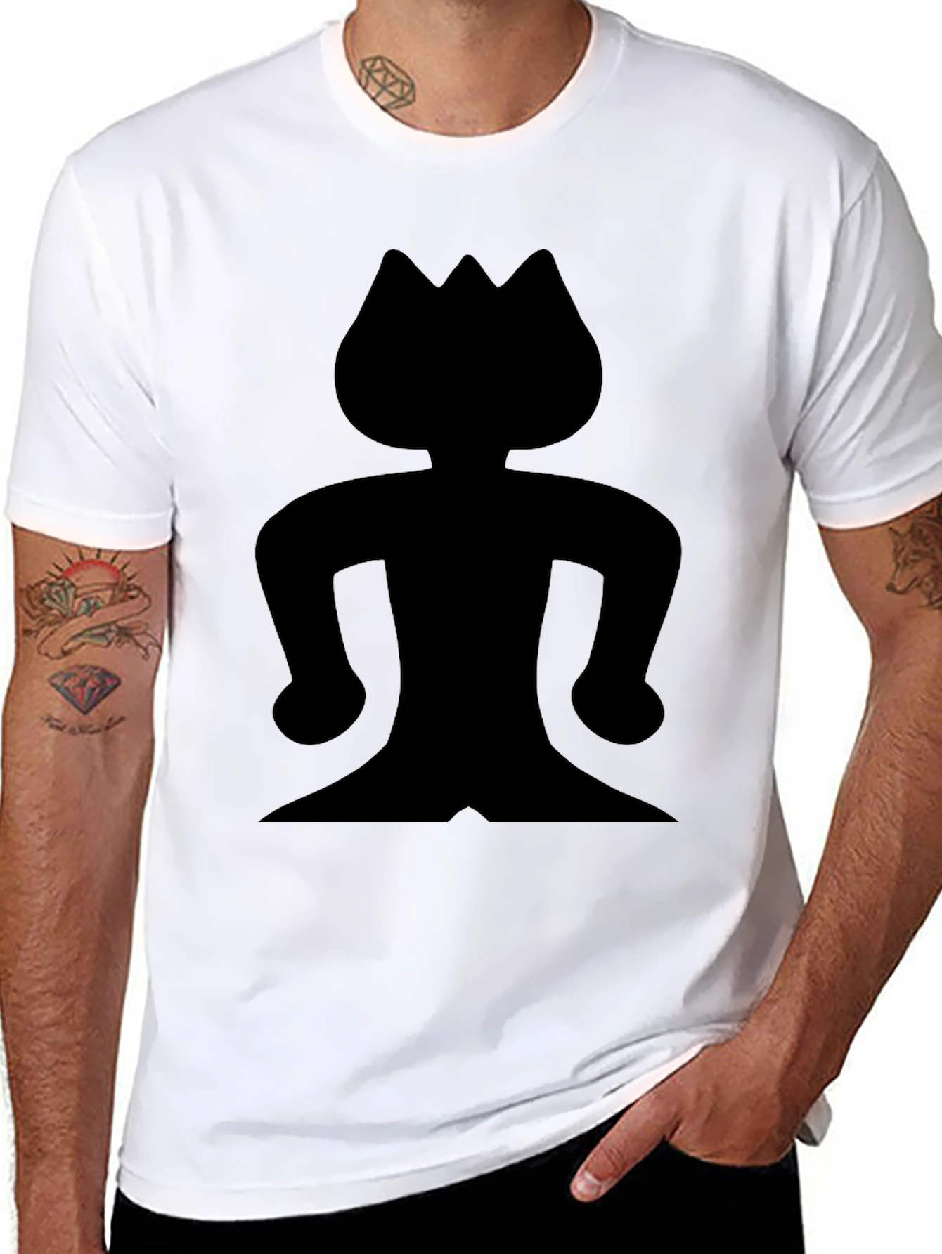 Black Silhouette Graphic Tee - Black view 8