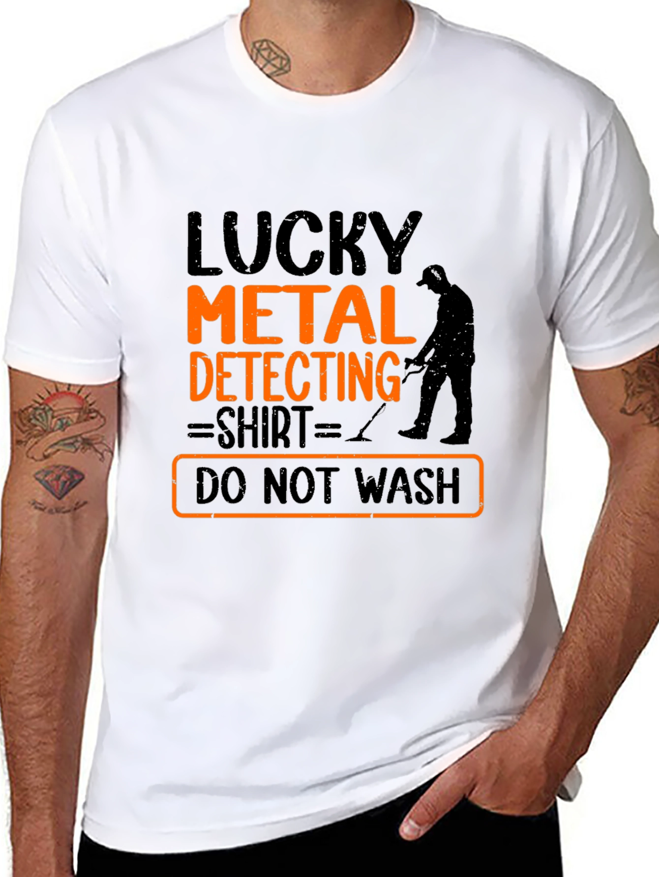 Black Lucky Metal Detecting Shirt - Novelty Hobby T-Shirt view 8