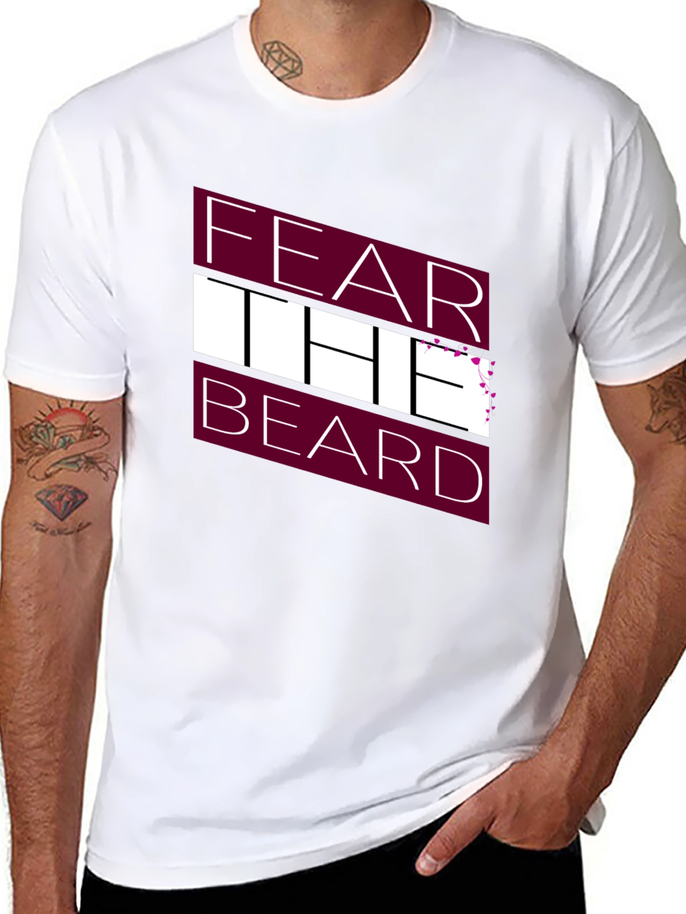 Black Fear The Beard Graphic Tee view 8