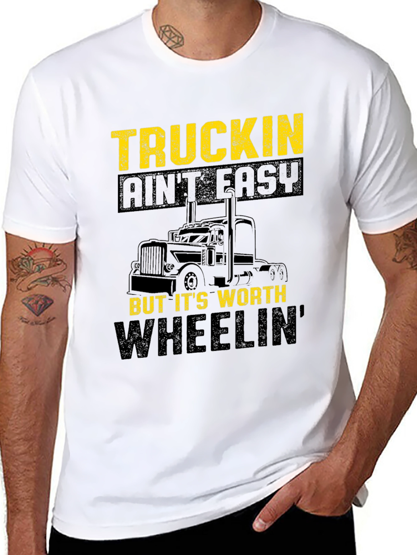 Black Truckin' Ain't Easy T-Shirt view 8