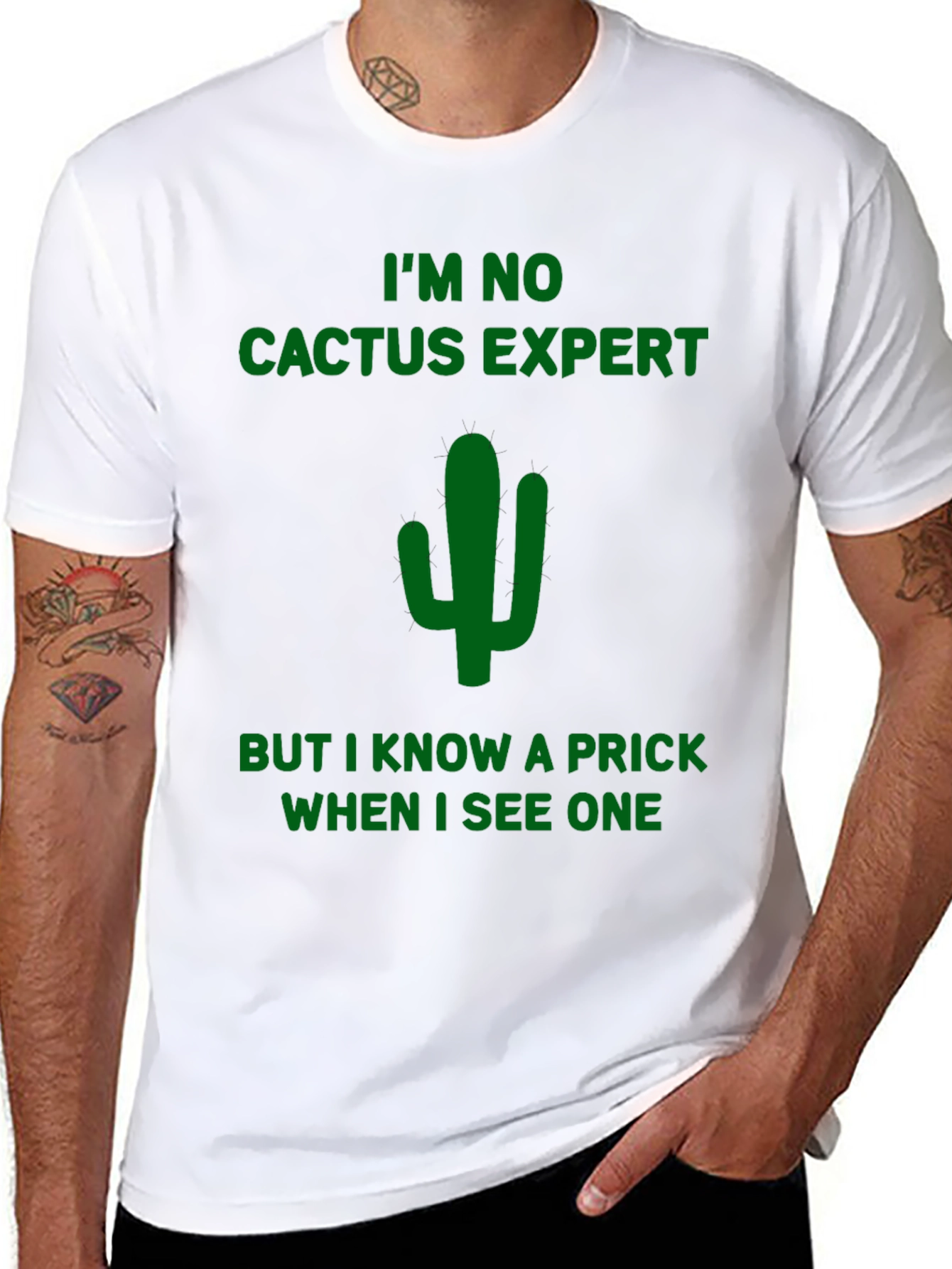 Black Funny Cactus Prick T-Shirt - Dark Humor view 8