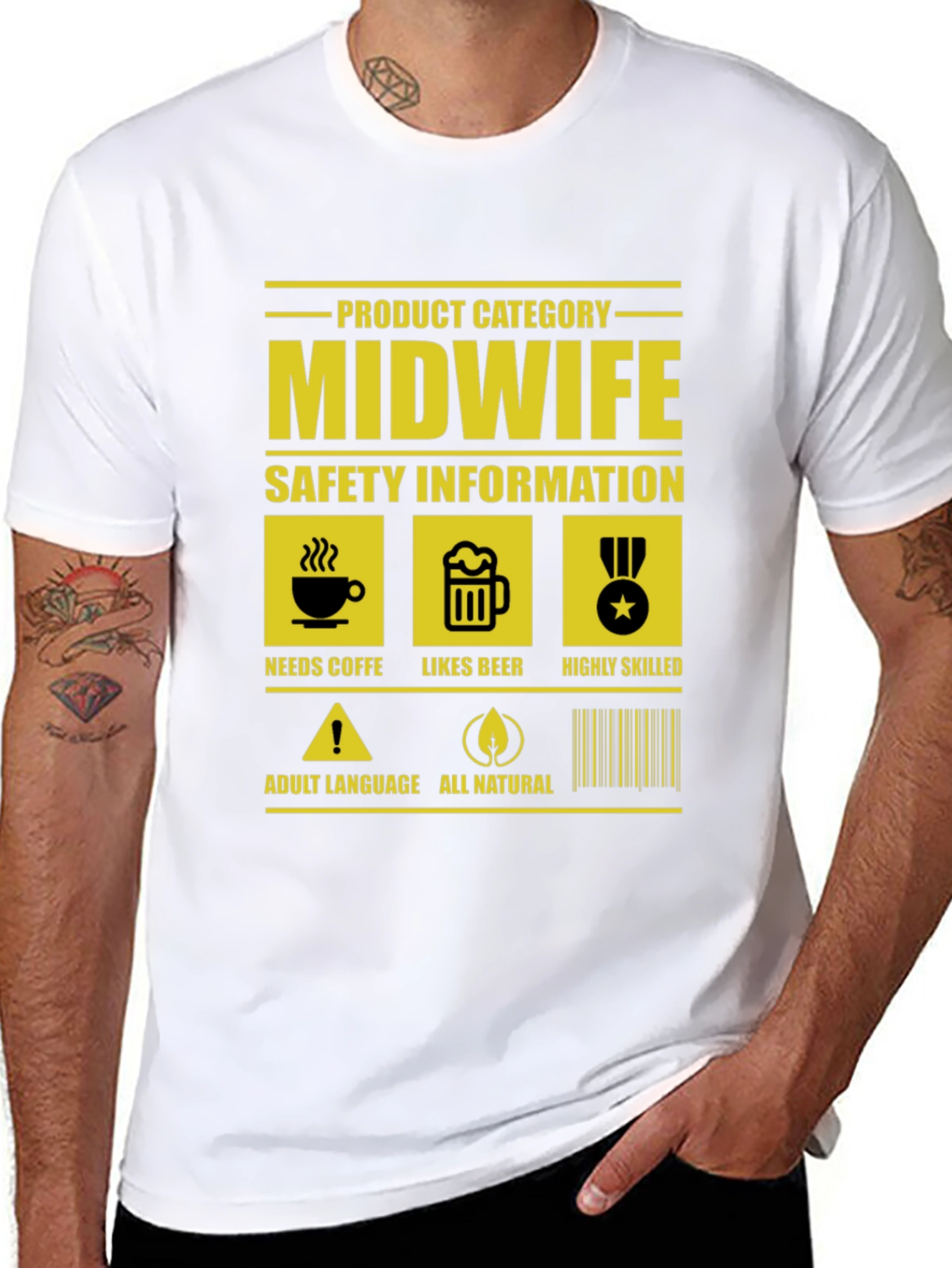 Black Midwife Product Category Funny T-Shirt view 8