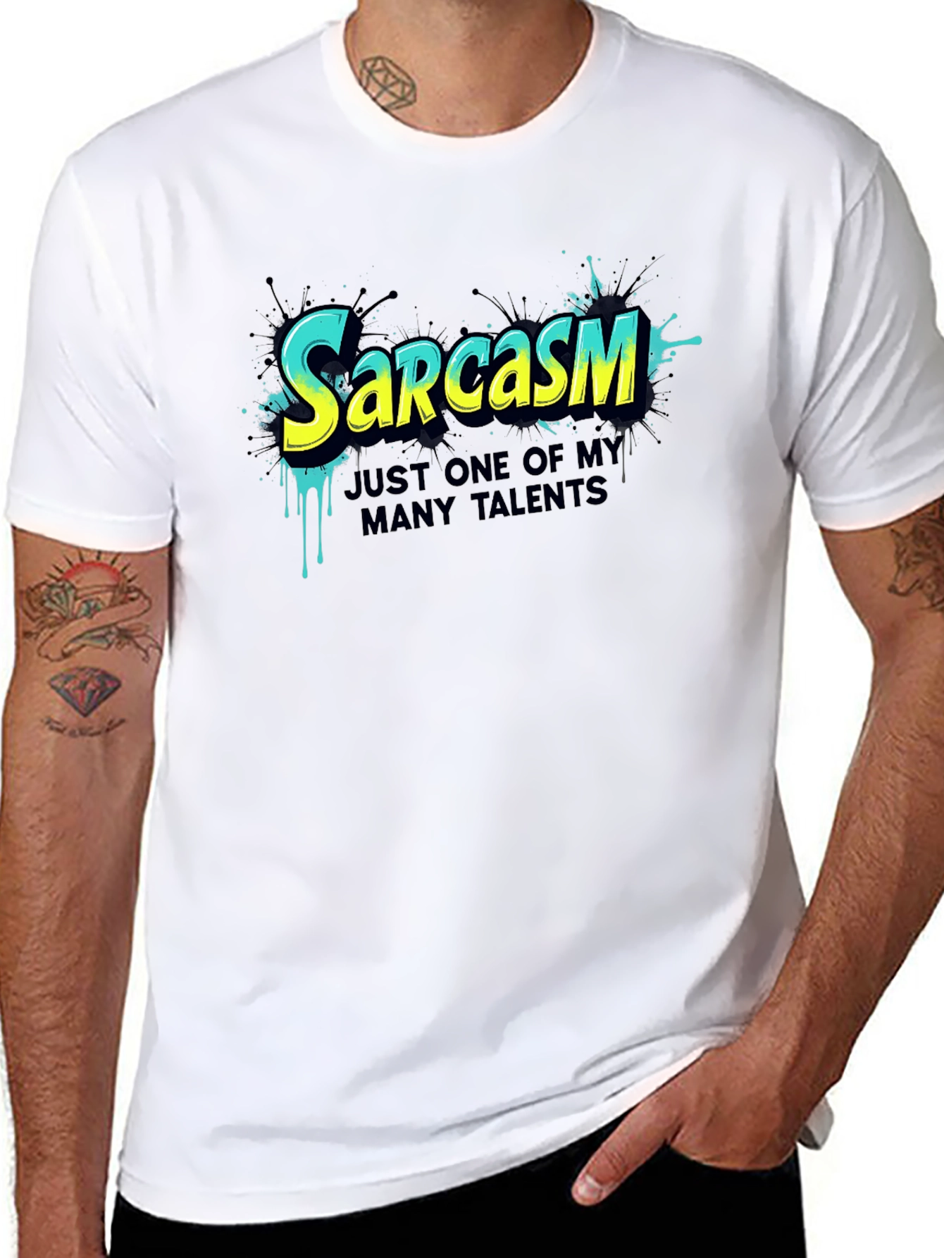 Black Sarcasm T-Shirt - One of My Many Talents view 8