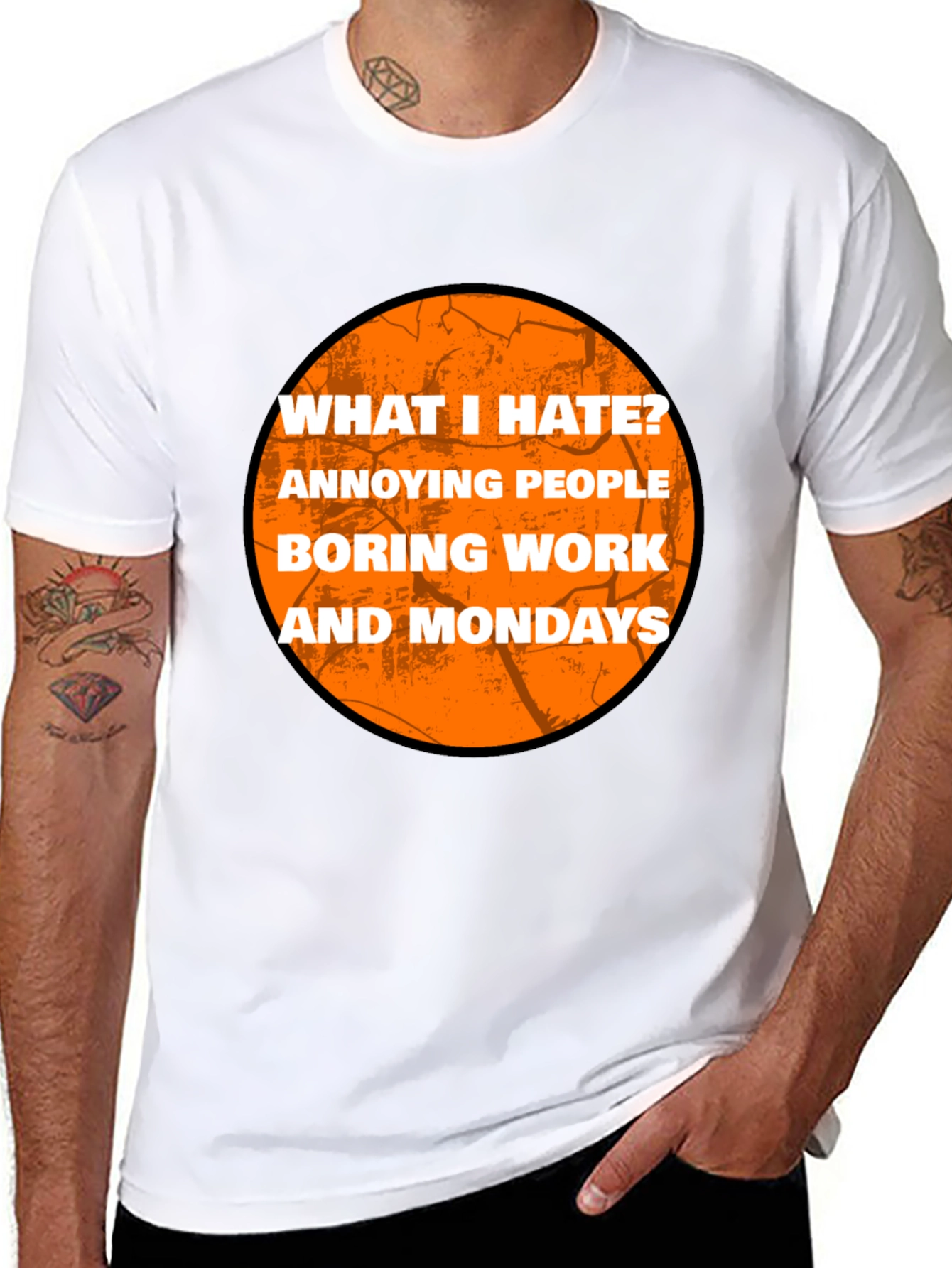 Black Humorous "What I Hate" Graphic T-Shirt view 8