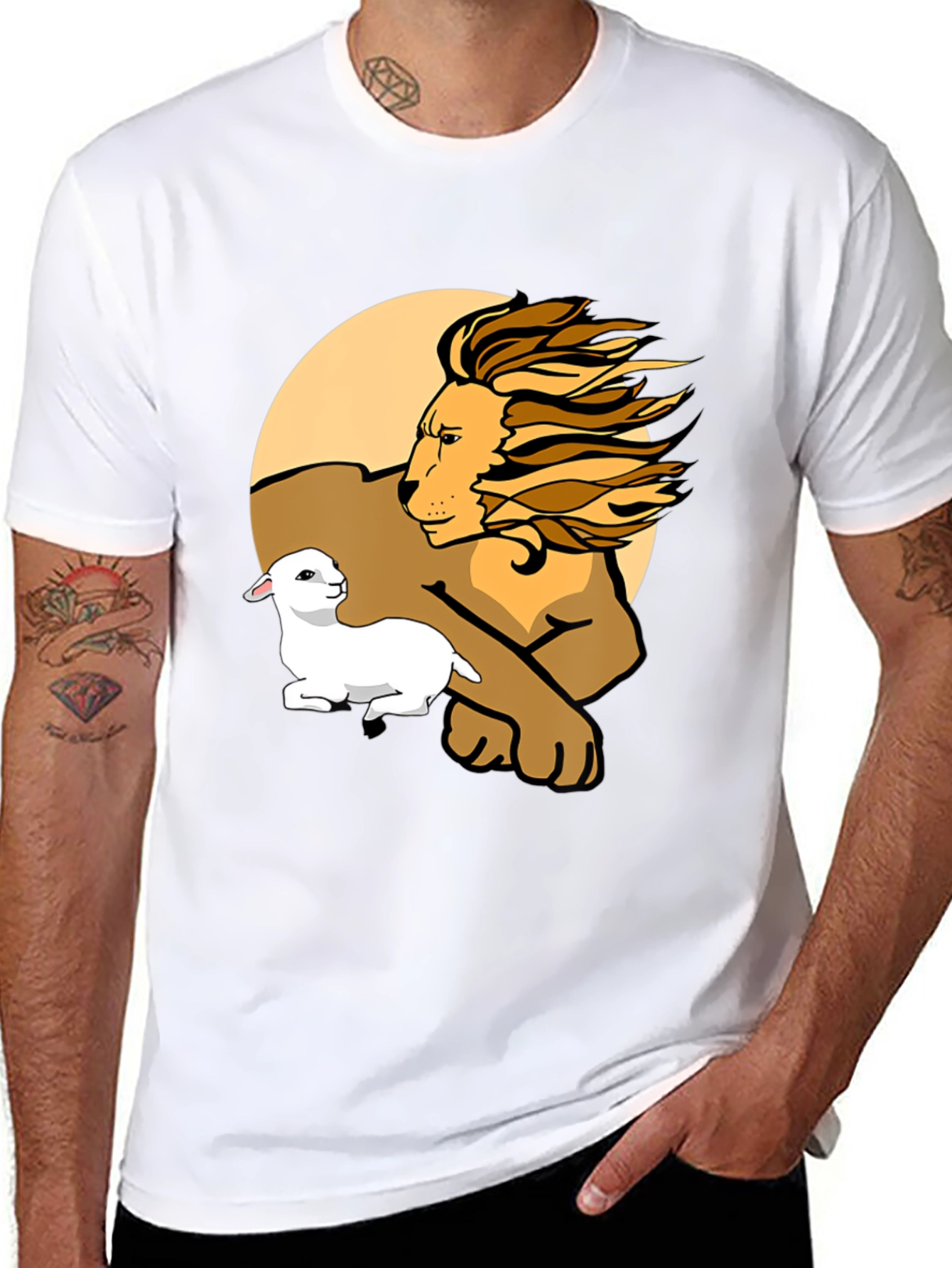 Black Lion and Lamb Graphic Tee - Unisex Comfort view 8