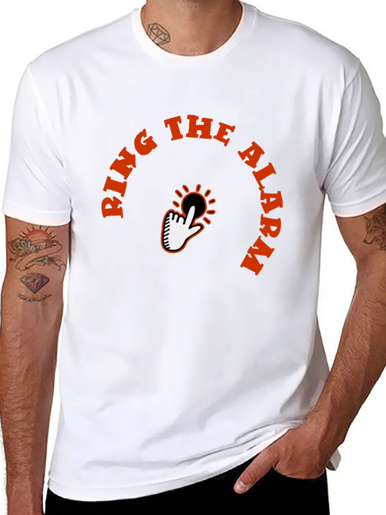 Black Ring the Alarm Graphic Tee - Trendy Comfort view 8