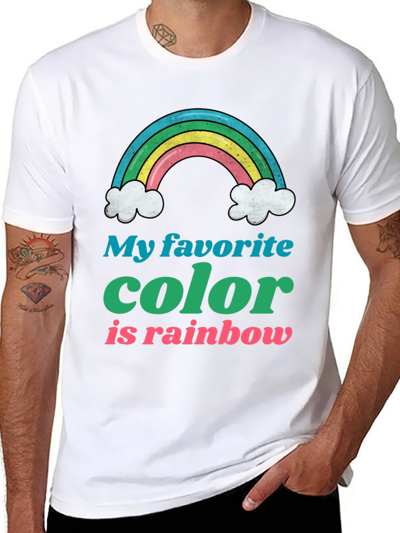Black Rainbow Lover Graphic Tee view 8