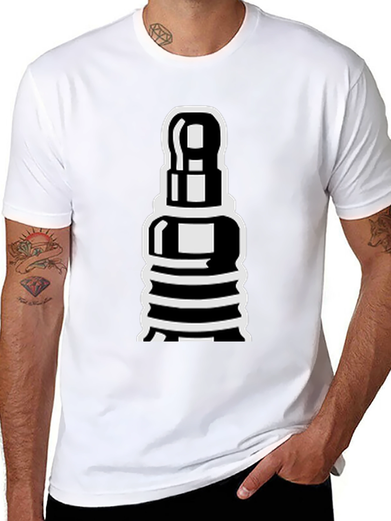 Black Chess Piece Graphic Tee - Black Cotton T-Shirt view 8